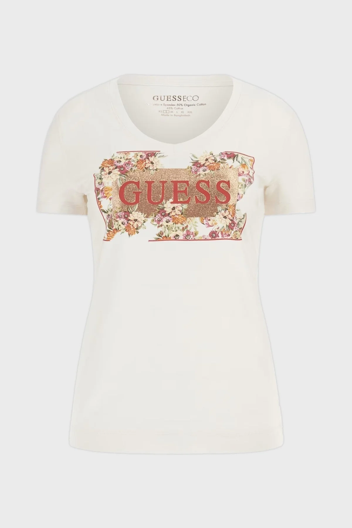Guess Ss Vn Logo Streç Pamuklu Slim Fit W4GI23J1314 Bayan T Shirt W4GI23 J1314 G012 BEYAZ - 4