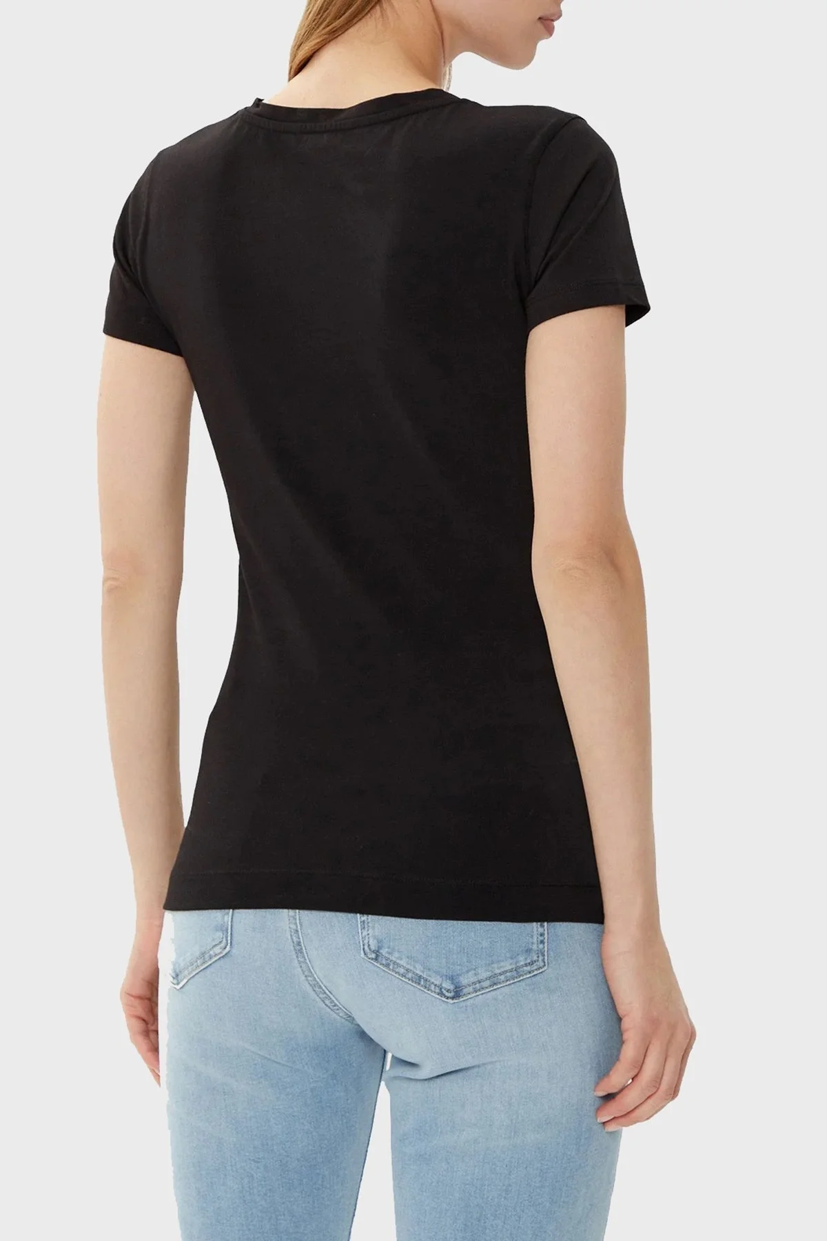 Guess Ss Vn Python Pamuklu Regular Fit V Yaka Logolu W5RI21J1314 Bayan T Shirt W5RI21 J1314 JBLK SİYAH - 8