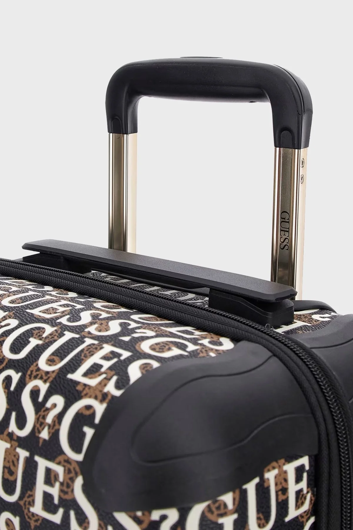 Guess Stark Logolu Desenli Kabin Boy TWE92709830 Bayan Valiz TWE927 09830 BRM Siyah-Beyaz-Kahve - 4