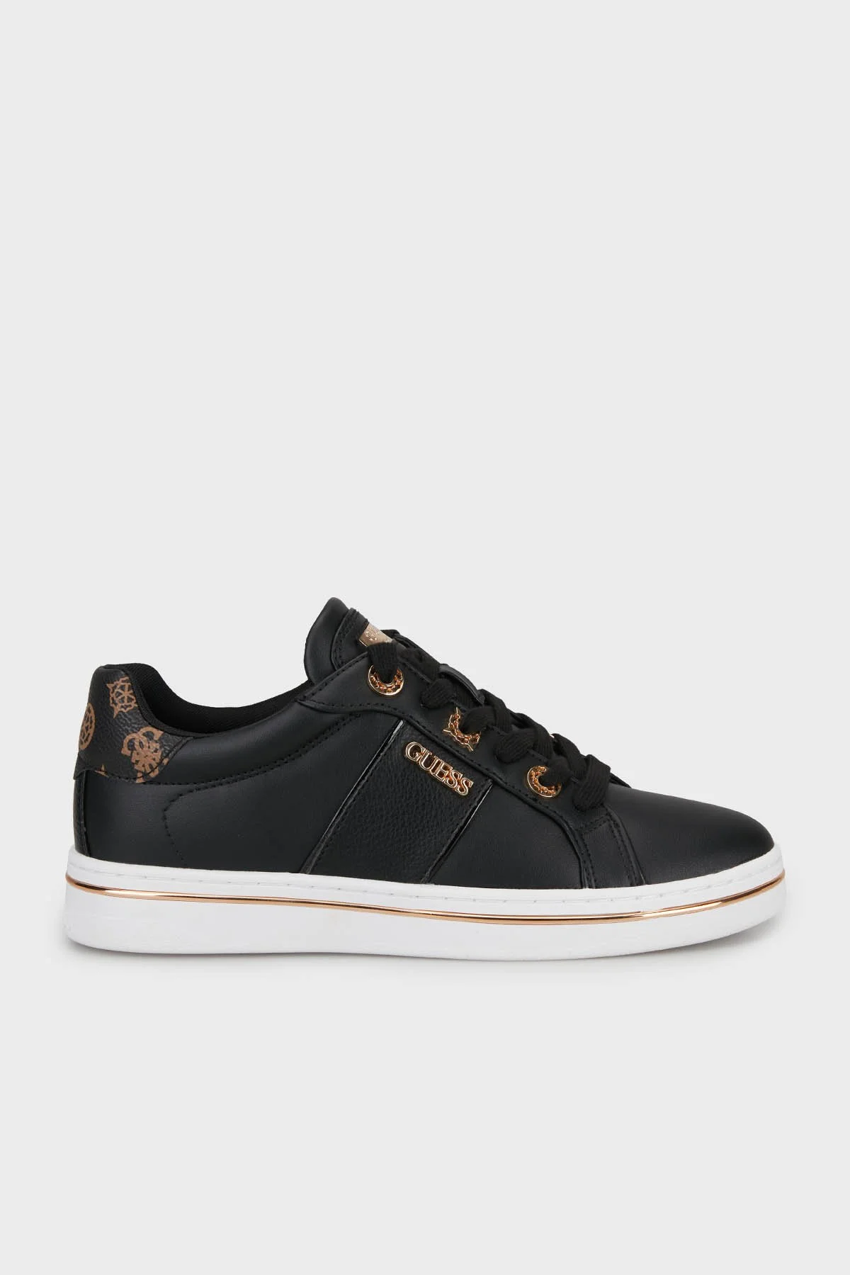 Guess Stew 4G Logo Detaylı Sneaker FLPSTWELE12 Kadın Ayakkabı FLPSTW ELE12 BLACK SİYAH - 1