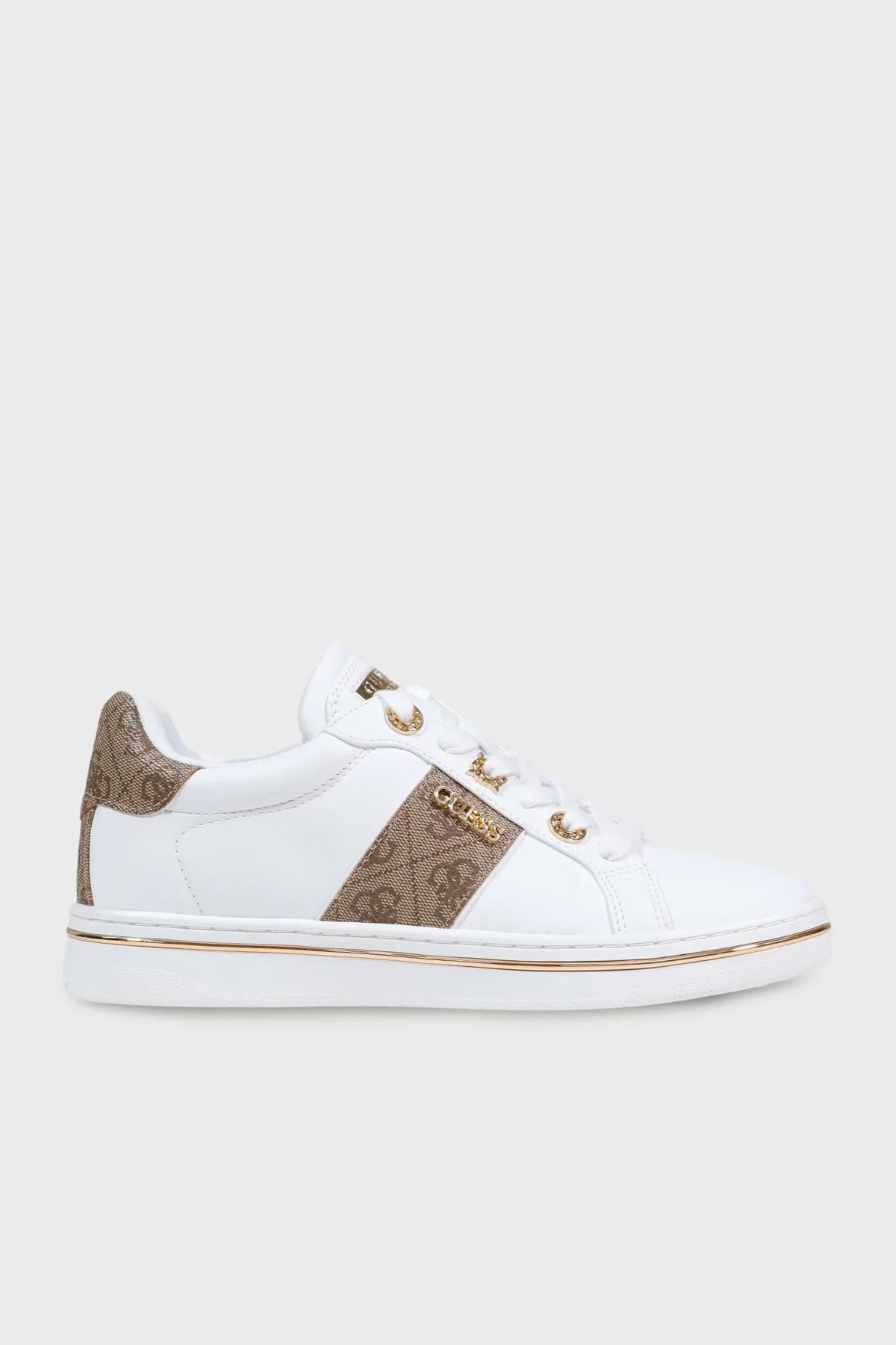 Guess Stew Logolu Bağcıklı Sneaker FLPSTWFAL12 Kadın Ayakkabı FLPSTW FAL12 BEIBR BEJ - 1