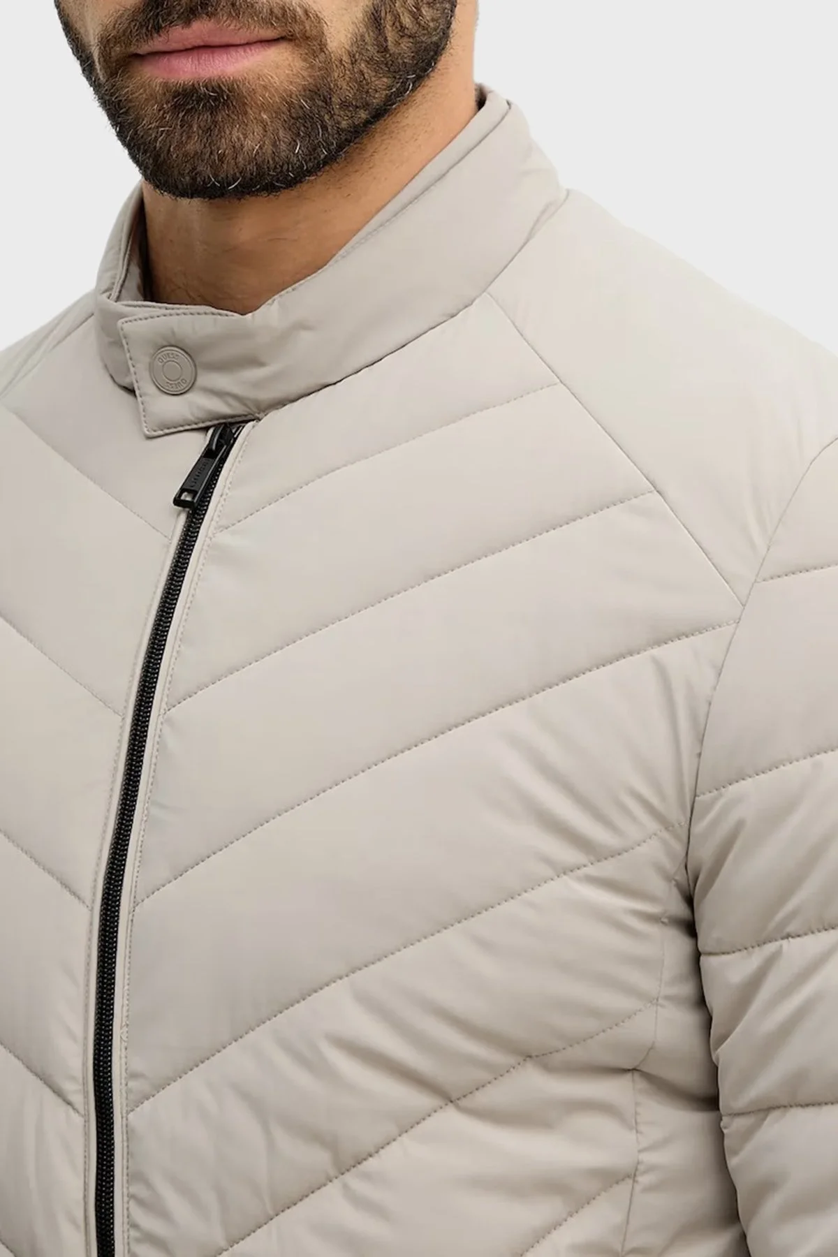 Guess Stretch Kapitoneli Regular Fit Dik Yaka Suya Dayanıklı M4YL05WG9O2 Erkek Mont M4YL05 WG9O2 A90N BEJ - 4