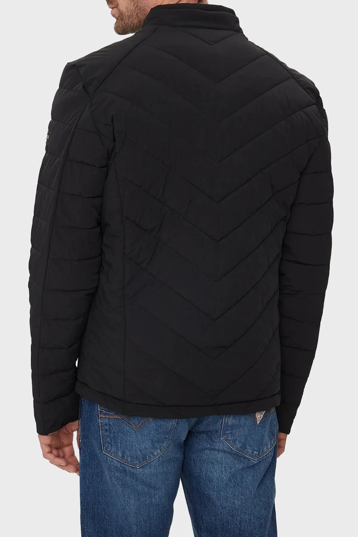 Guess Stretch Kapitoneli Regular Fit Dik Yaka Suya Dayanıklı M4YL05WG9O2 Erkek Mont M4YL05 WG9O2 JBLK SİYAH - 3