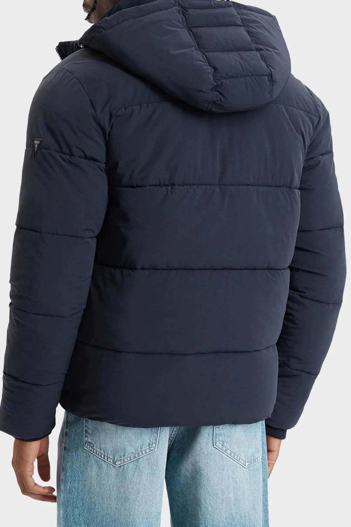 Guess Stretch Suya Dayanıklı Kapitoneli Çıkarılabilir Kapüşonlu Şişme M6BL58W4170 Erkek Mont M6BL58 W4170 G7V2 Lacivert - 3