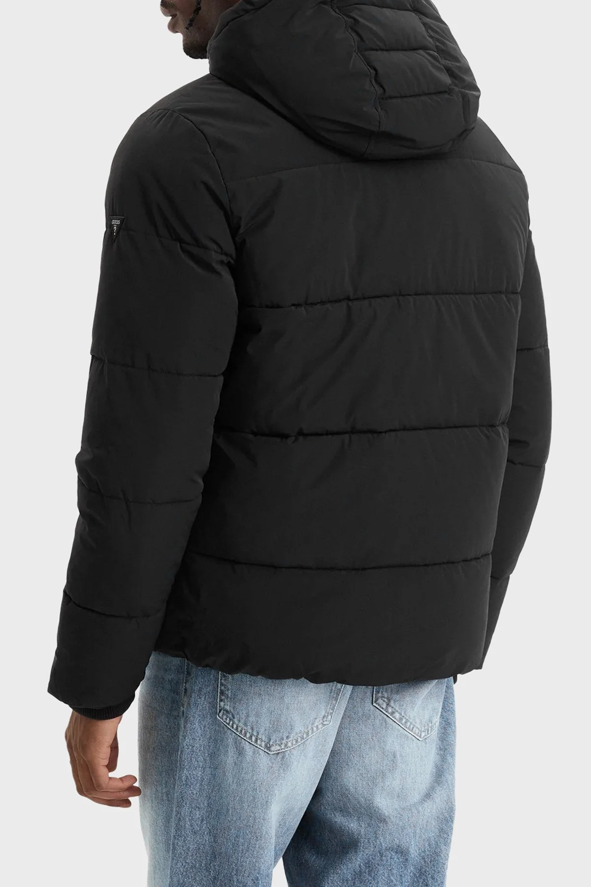 Guess Stretch Suya Dayanıklı Kapitoneli Çıkarılabilir Kapüşonlu Şişme M6BL58W4170 Erkek Mont M6BL58 W4170 JBLK Siyah - 3