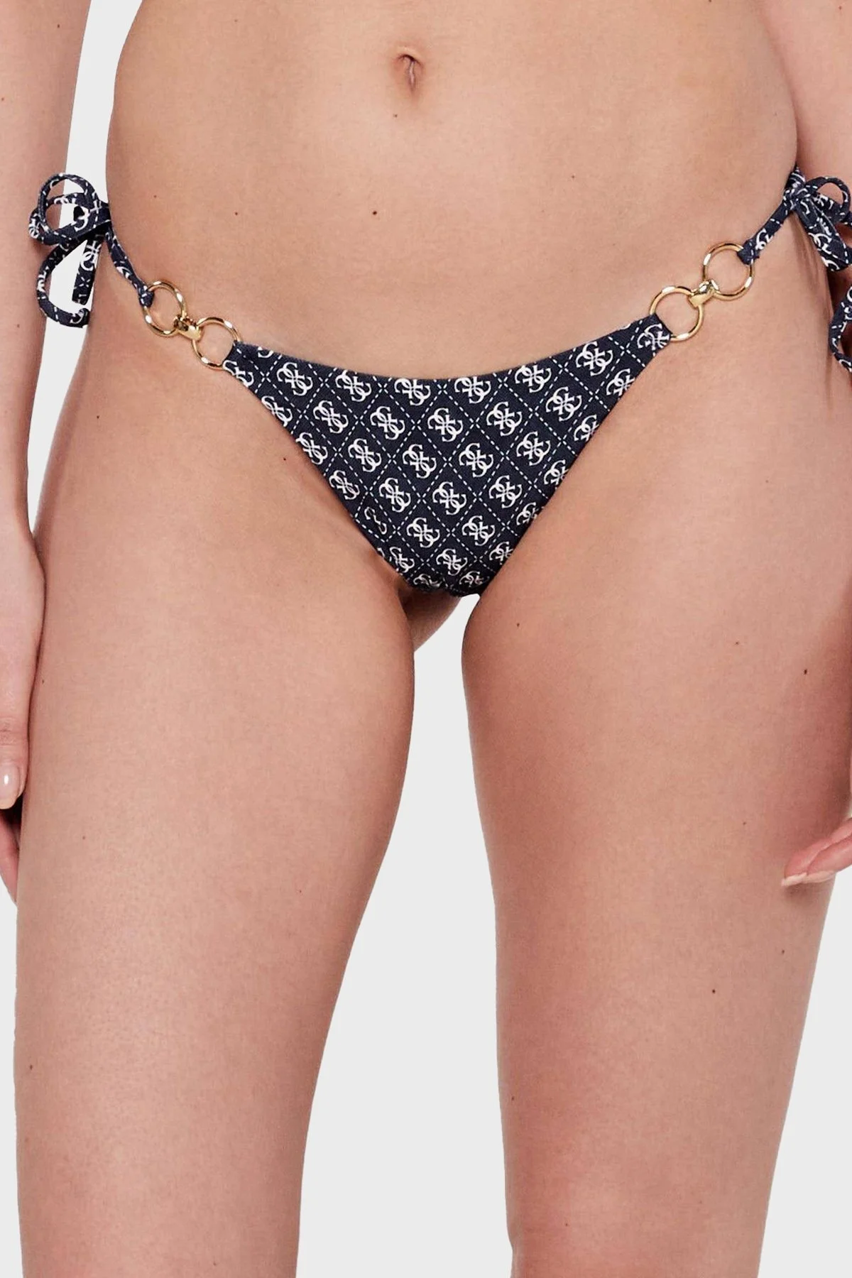 Guess String 4G Logo Baskılı Bağlamalı E5GO27KCRL2 Bayan Bikini Altı E5GO27 KCRL2 P7WY LACİVERT - 1