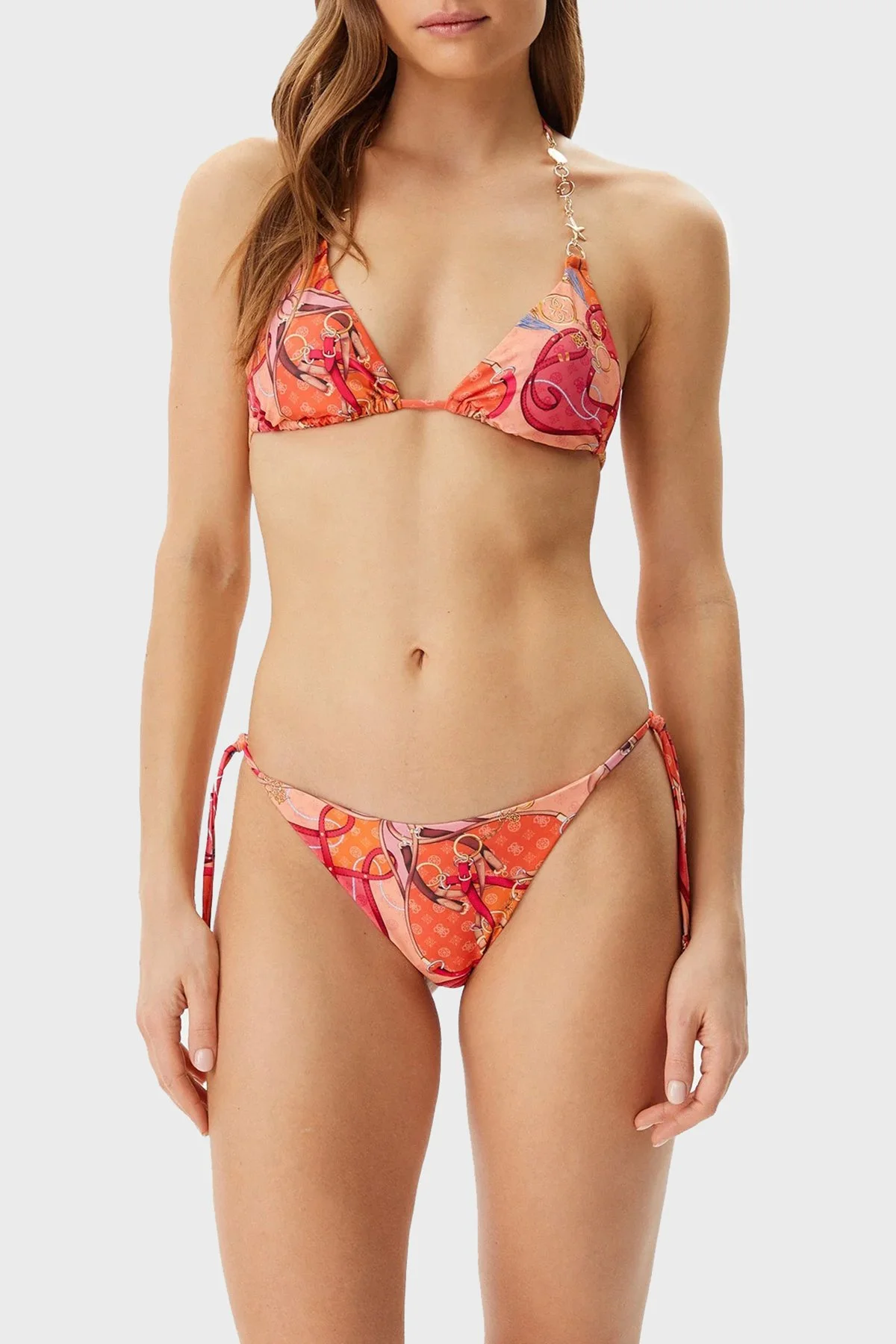 Guess String Desenli Bağlamalı E5GO15KCR12 Kadın Bikini Altı E5GO15 KCR12 P34K PEMBE - 2