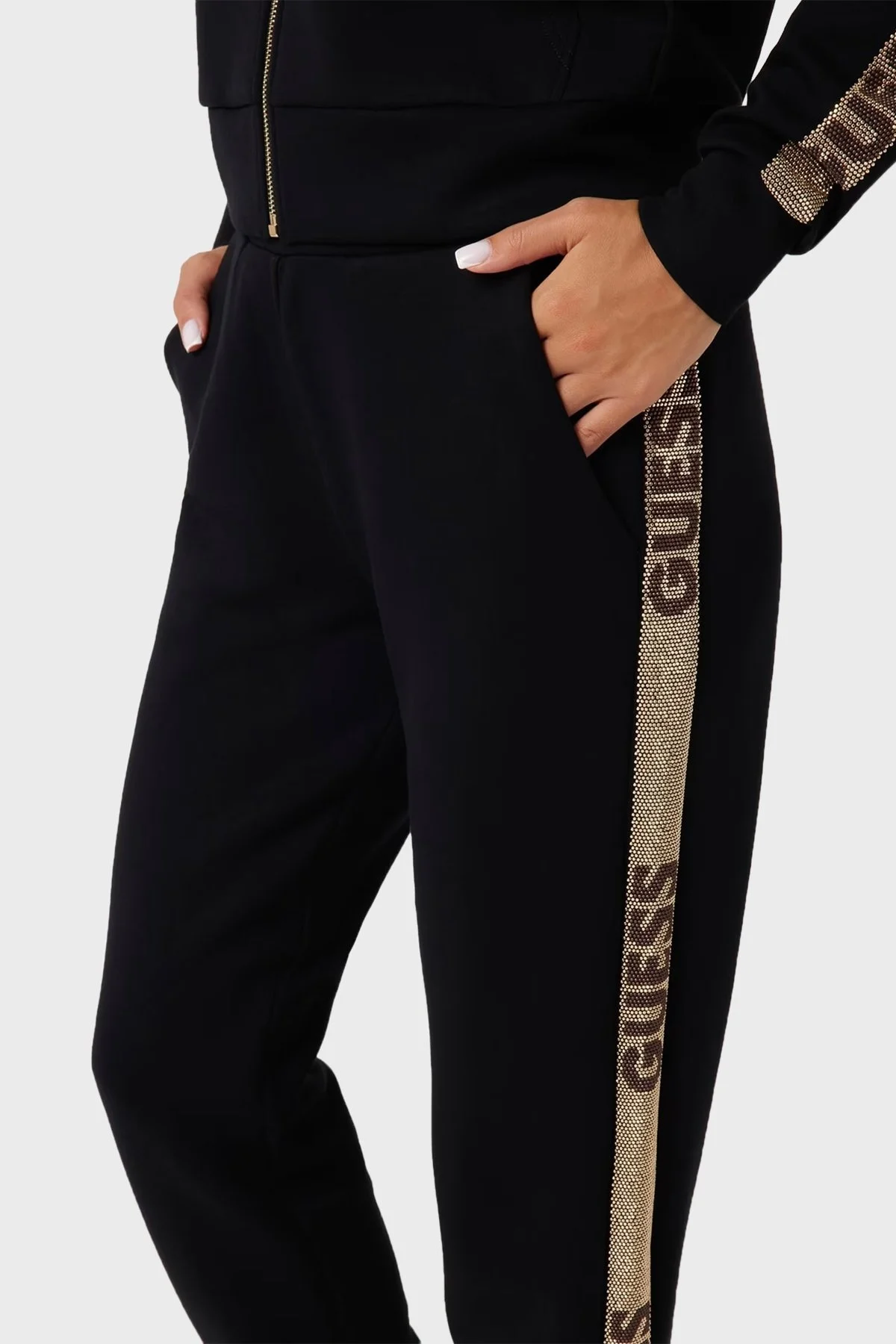 Guess Studs Regular Fit Jogger W4YB40KBYE2 Bayan Pantolon W4YB40 KBYE2 JBLK SİYAH - 4