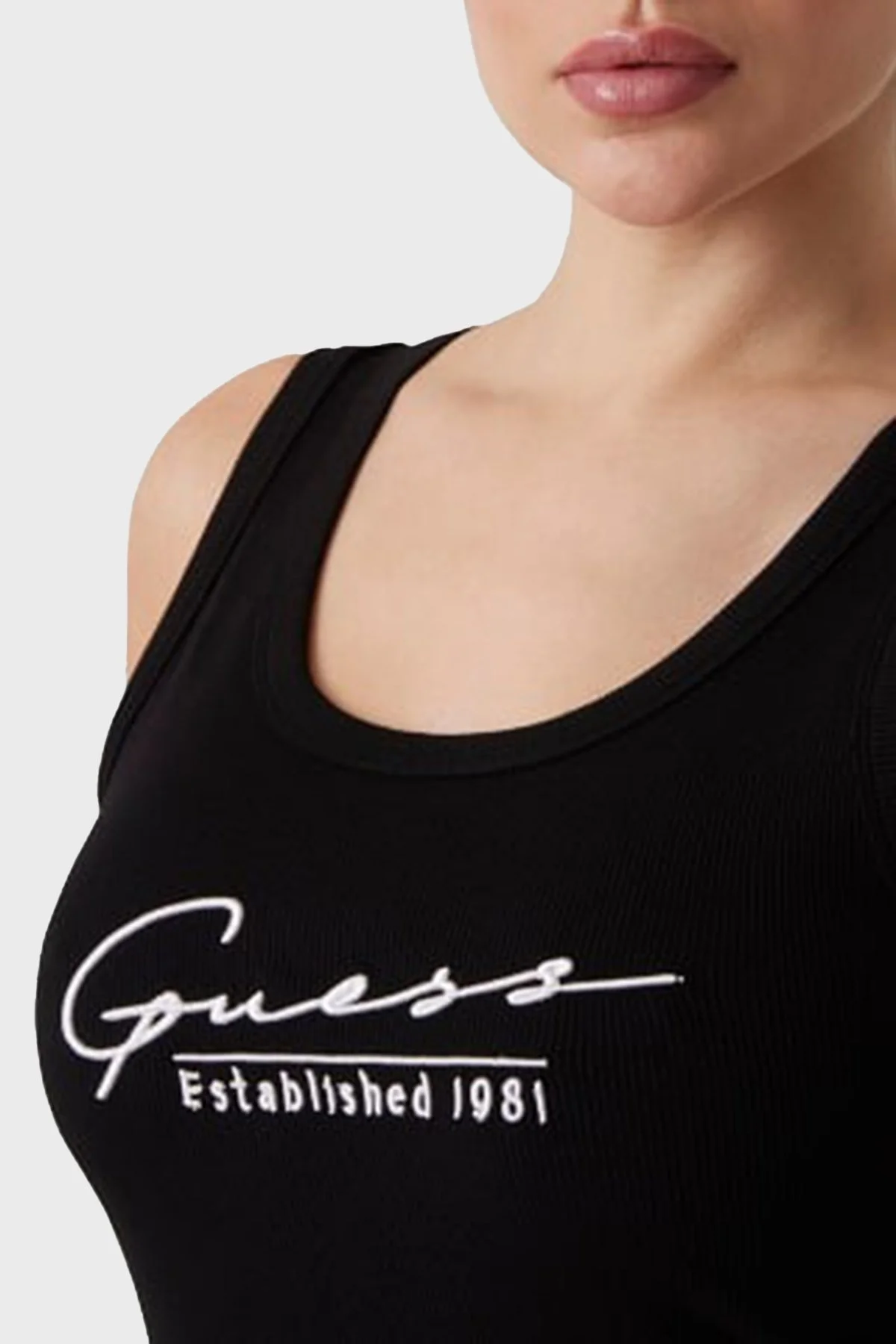 Guess Sunflower % 100 Pamuk Slim Fit Logolu Mini V5GK06K8RT2 Bayan Elbise V5GK06 K8RT2 JBLK SİYAH - 9