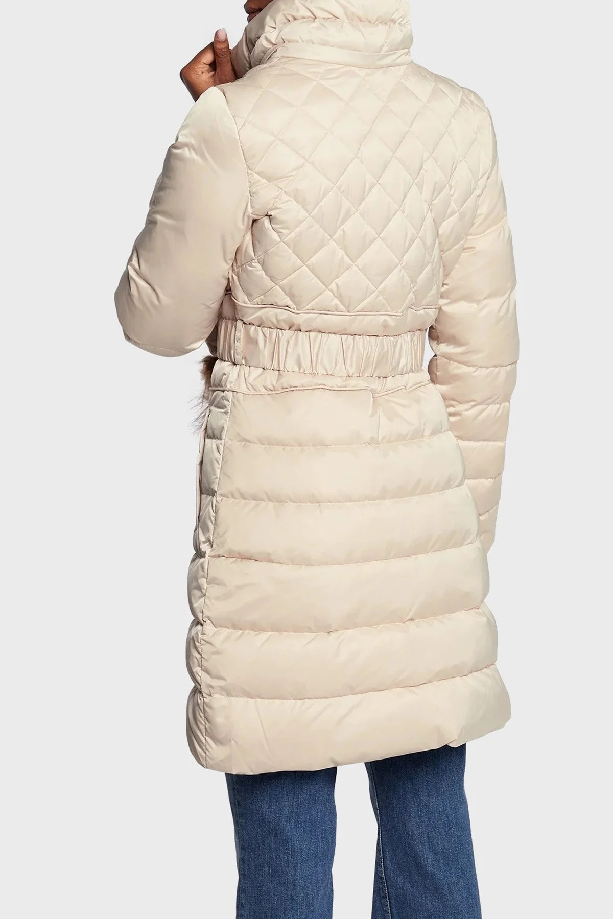 Guess Suya ve Rüzgara Karşı Dayanıklı Çıkarılabilir Kapüşonlu Uzun Lolie Bayan Mont W2BL61WEX52 F1O8 BEJ - 6