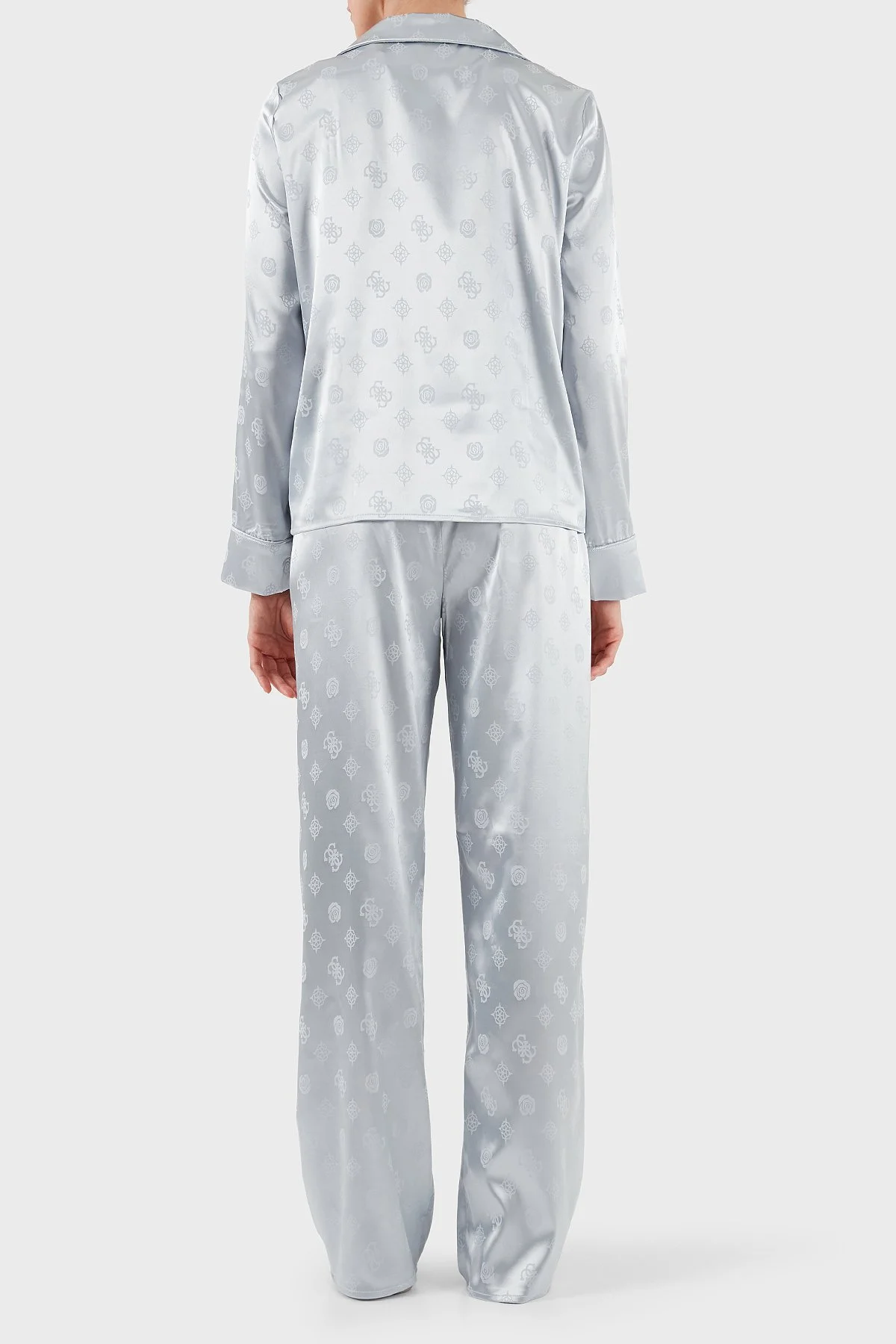 Guess Sylvie Tamamı 4G Logolu Regular Fit Uzun Kollu O5BX05W4732 Bayan Pijama Takımı O5BX05 W4732 FBCW GRİ - 2