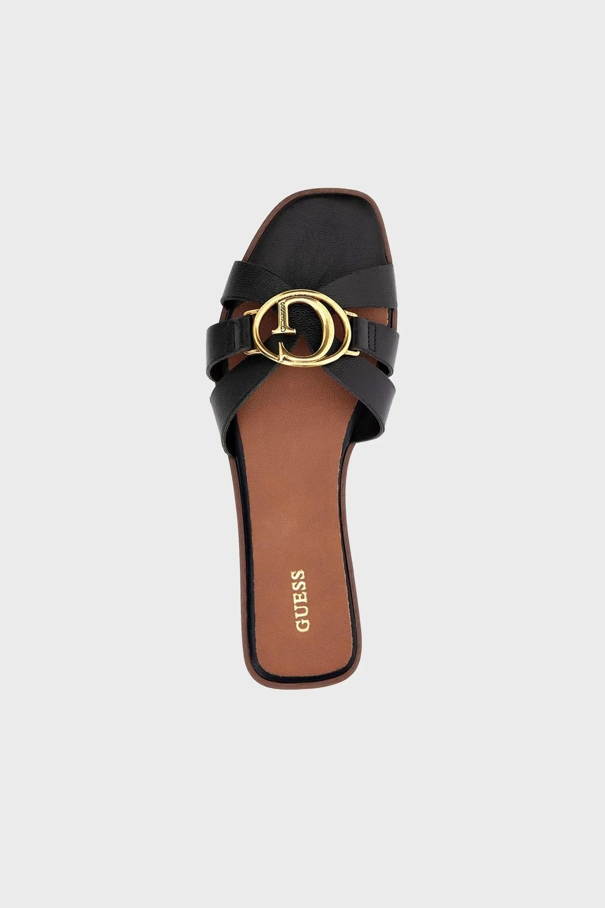 Guess Symo Hakiki Deri Düz Bayan Terlik FL6SYM LEA19 BLACK SİYAH - 2