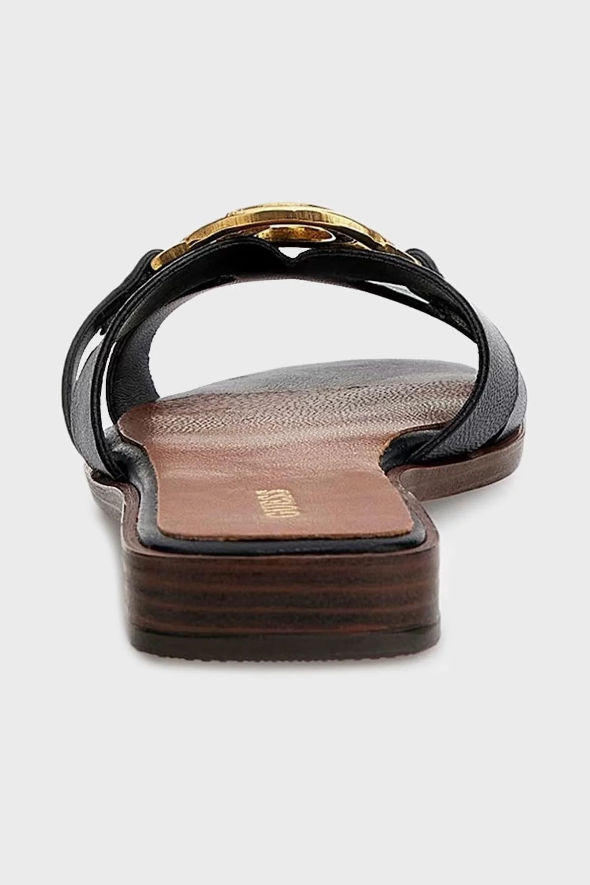 Guess Symo Hakiki Deri Düz Bayan Terlik FL6SYM LEA19 BLACK SİYAH - 3