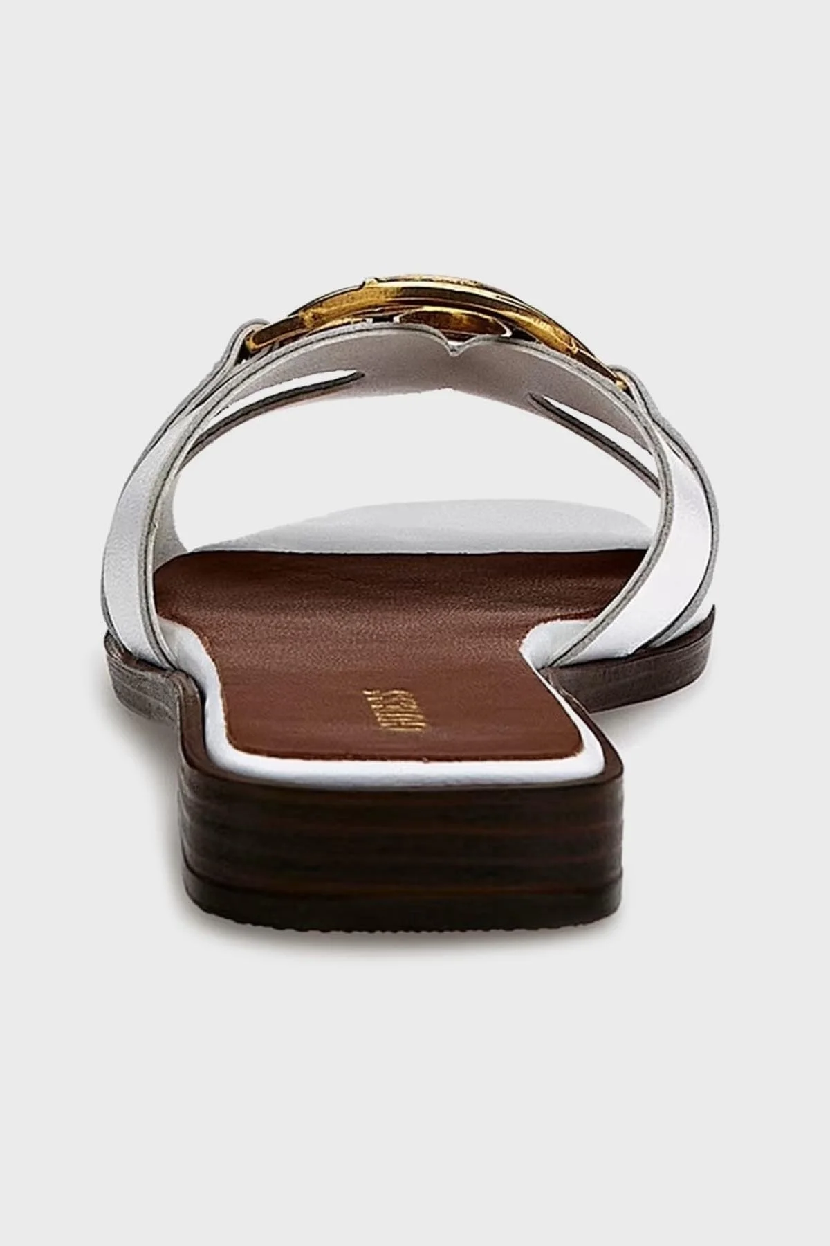 Guess Symo Hakiki Deri Düz Bayan Terlik FL6SYM LEA19 WHITE BEYAZ - 3