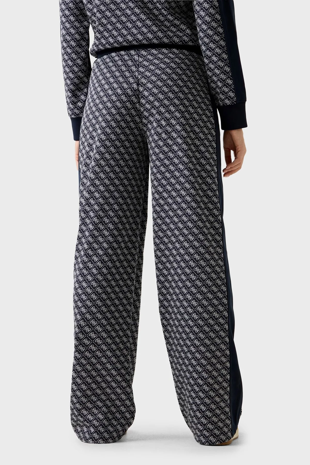 Guess Tamamı 4G Logolu Wide Leg Bol Paça Palazzo V6RB09K2042 Bayan Pantolon V6RB09 K2042 FJBB LACİVERT - 3