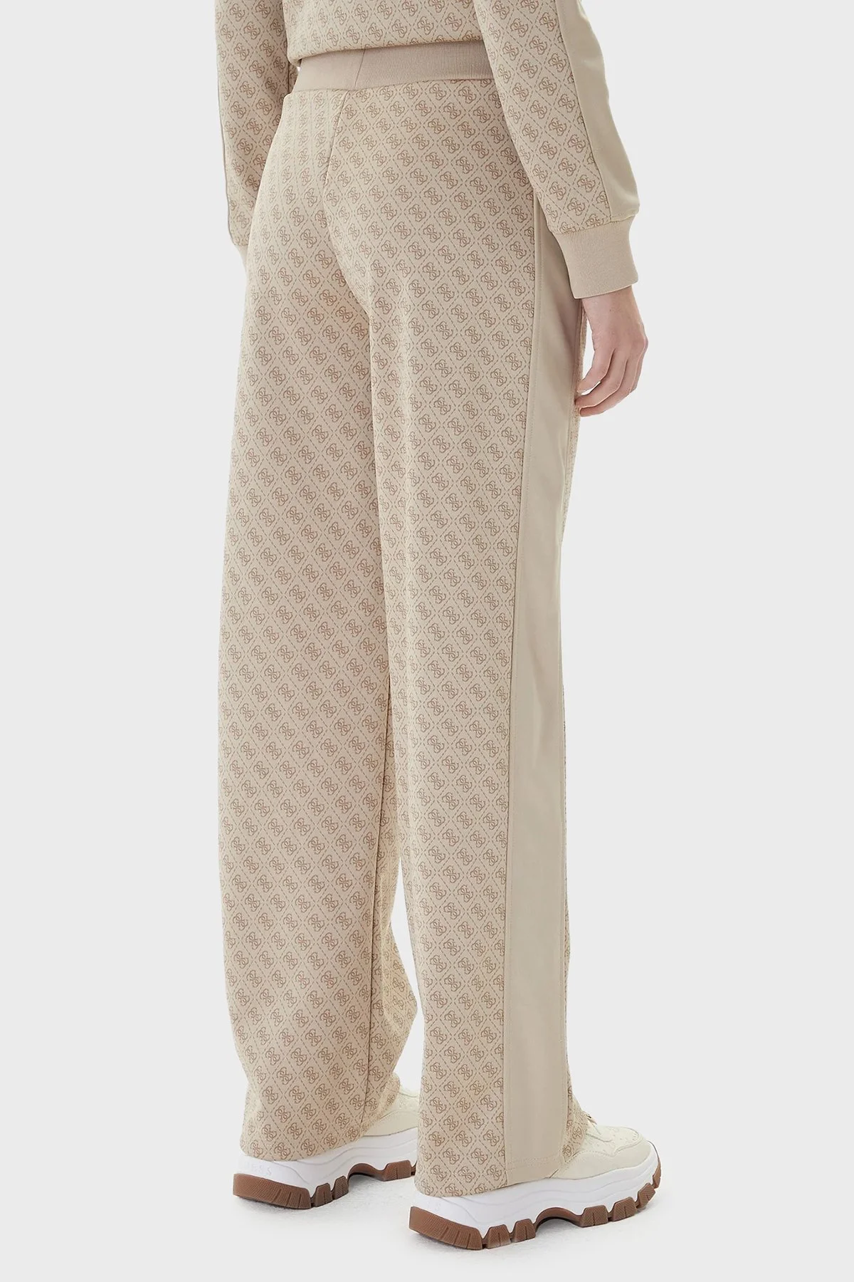 Guess Tamamı 4G Logolu Wide Leg Bol Paça Palazzo V6RB09K2042 Bayan Pantolon V6RB09 K2042 FNN0 BEJ - 3