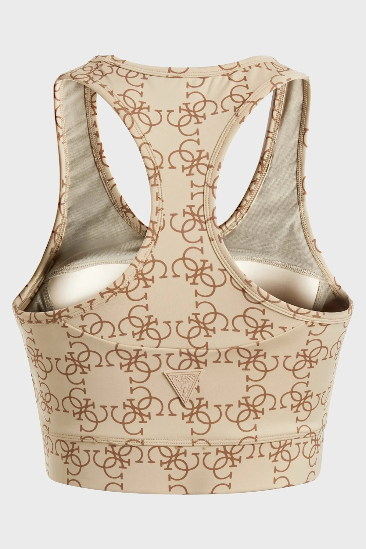 Guess Tamamı Logo Baskılı Dolgulu New Caitlin Spor Bayan Sütyen V2BP07MC03W P14T BEJ - 5
