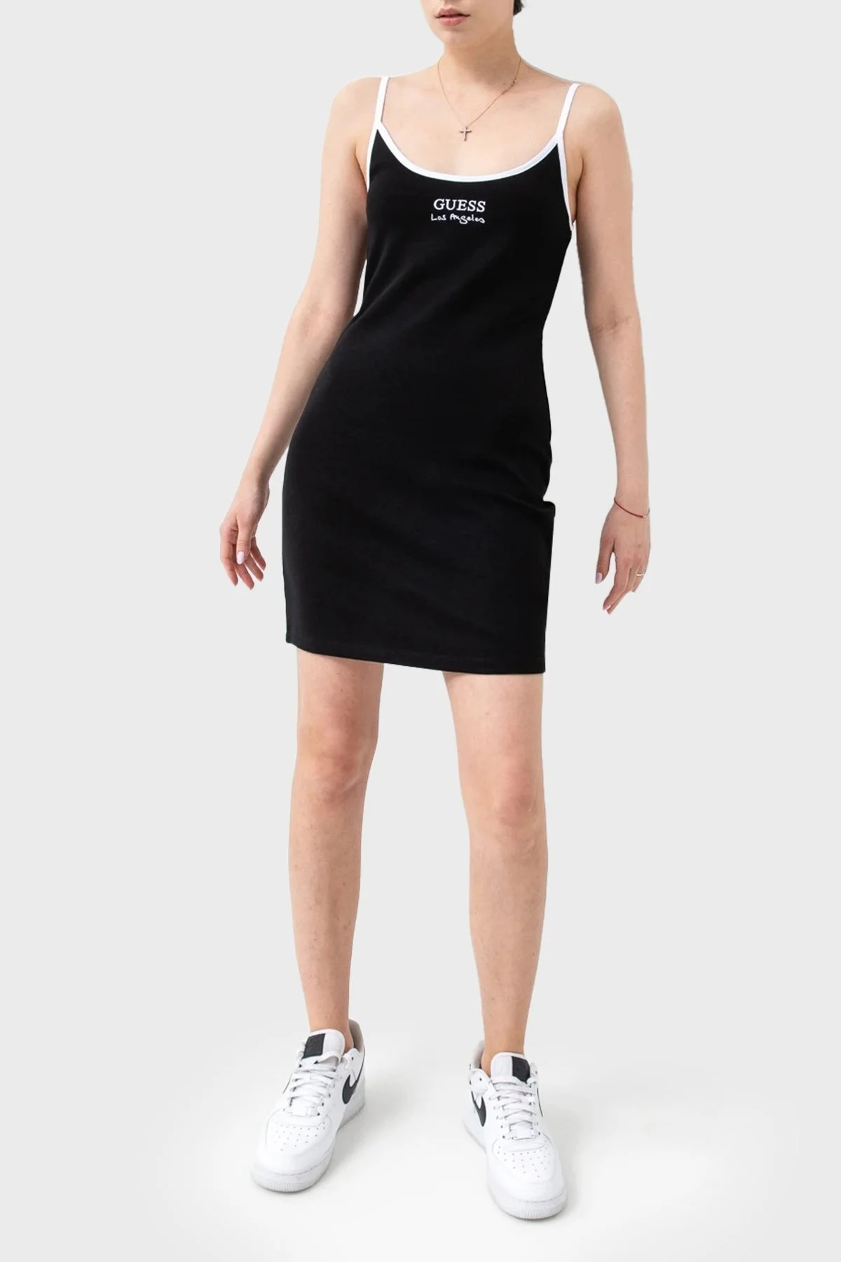 Guess Tank Slim Fit İp Askılı Mini E4GK00KBP41 Bayan Elbise E4GK00 KBP41 JBLK SİYAH - 3