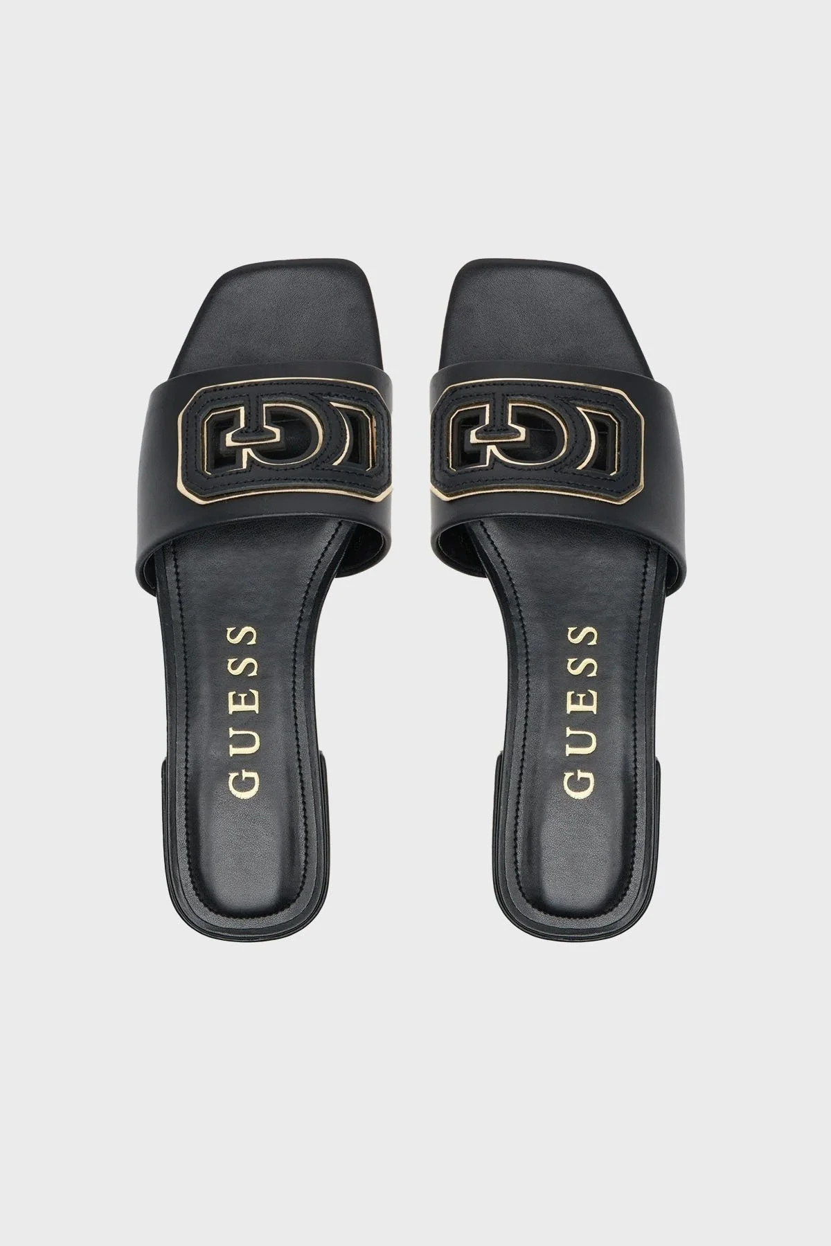 Guess Tarisha Deri Karışımlı Logolu FLJTARLEA19 Bayan Terlik FLJTAR LEA19 BLKGO SİYAH - 9