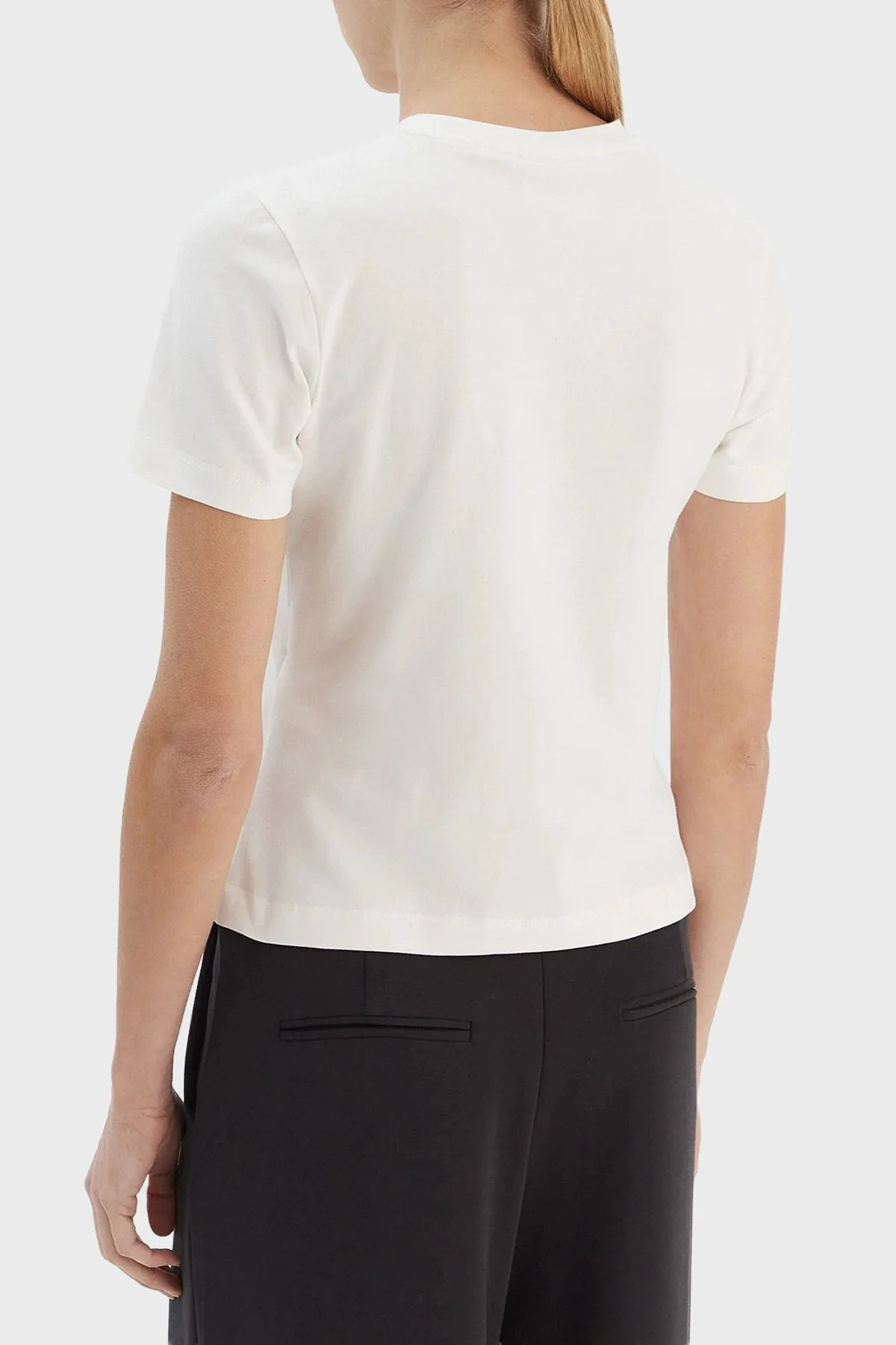 Guess Taşlı Logolu Pamuklu Slim Fit Bisiklet Yaka V6RI20J1314 Bayan T Shirt V6RI20 J1314 G027 BEYAZ - 3