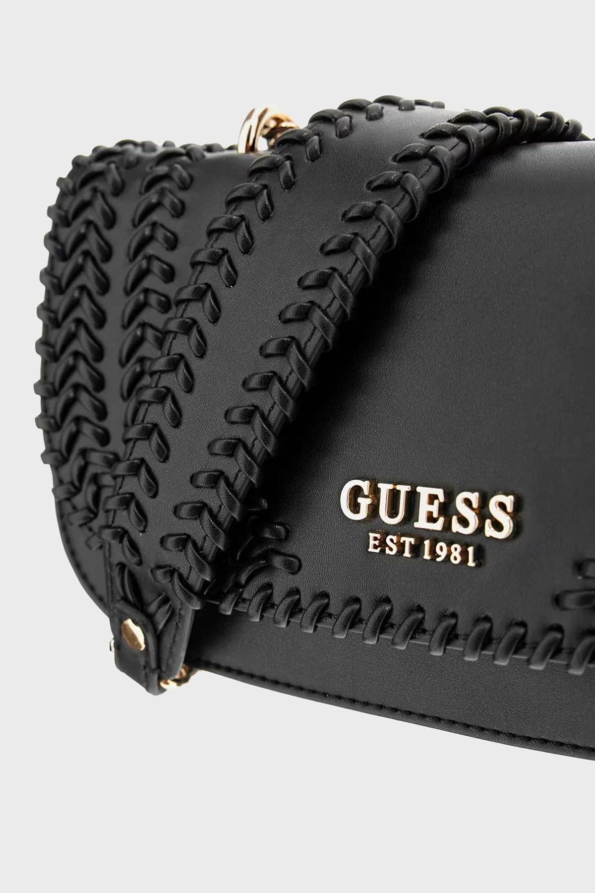 Guess Tatum Logolu Ayarlanabilir Zincir Askılı Dikiş Detaylı Mini HWNG9667210 Bayan Çanta HWNG96 67210 BLA SİYAH - 4