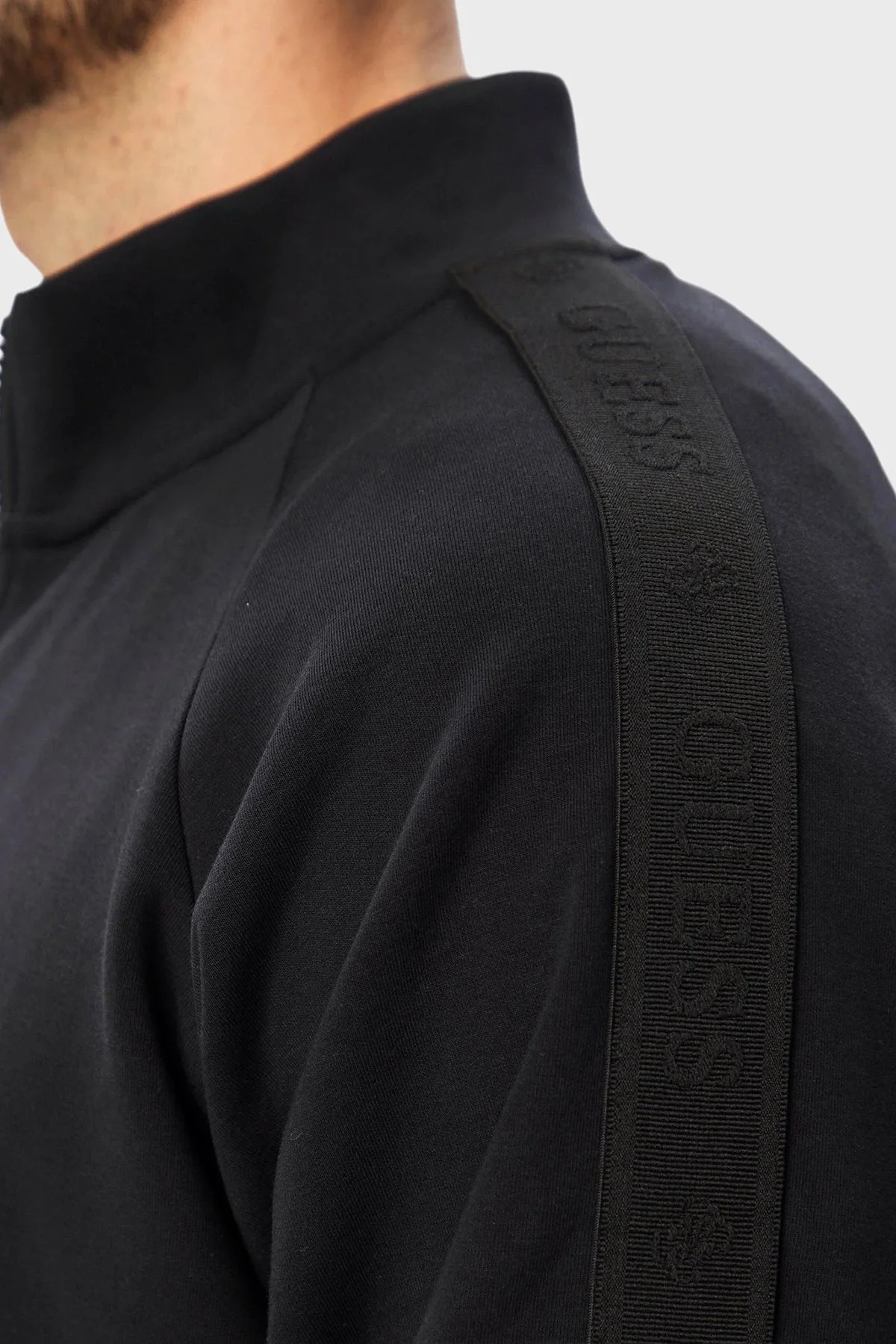 Guess Thor Logolu Regular Fit Dik Yaka Fermuarlı Z6YQ18K4964 Erkek Sweat Z6YQ18 K4964 JBLK Siyah - 5