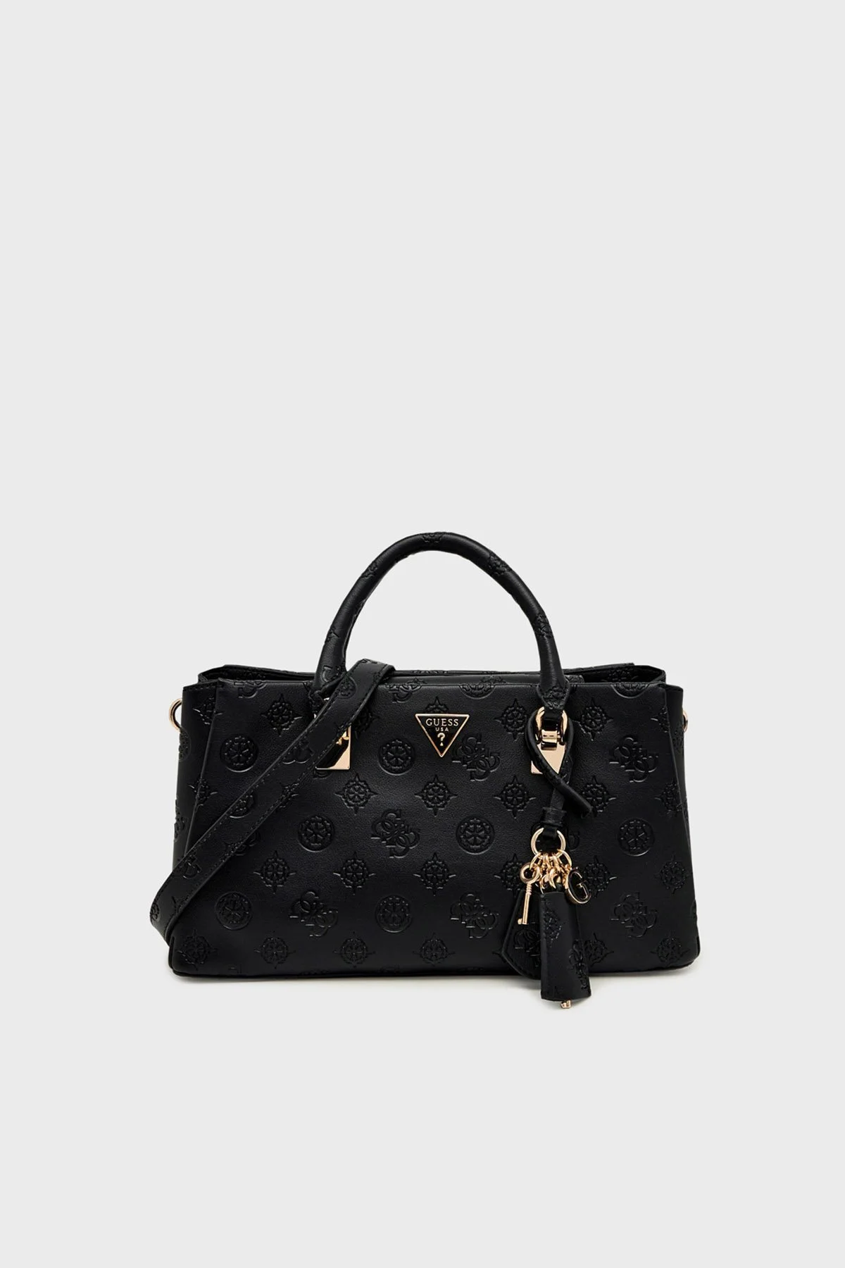 Guess Tisha 4G Logolu Çıkarılabilir Askılı HWPD7764060 Bayan Çanta HWPD77 64060 BLO SİYAH - 1