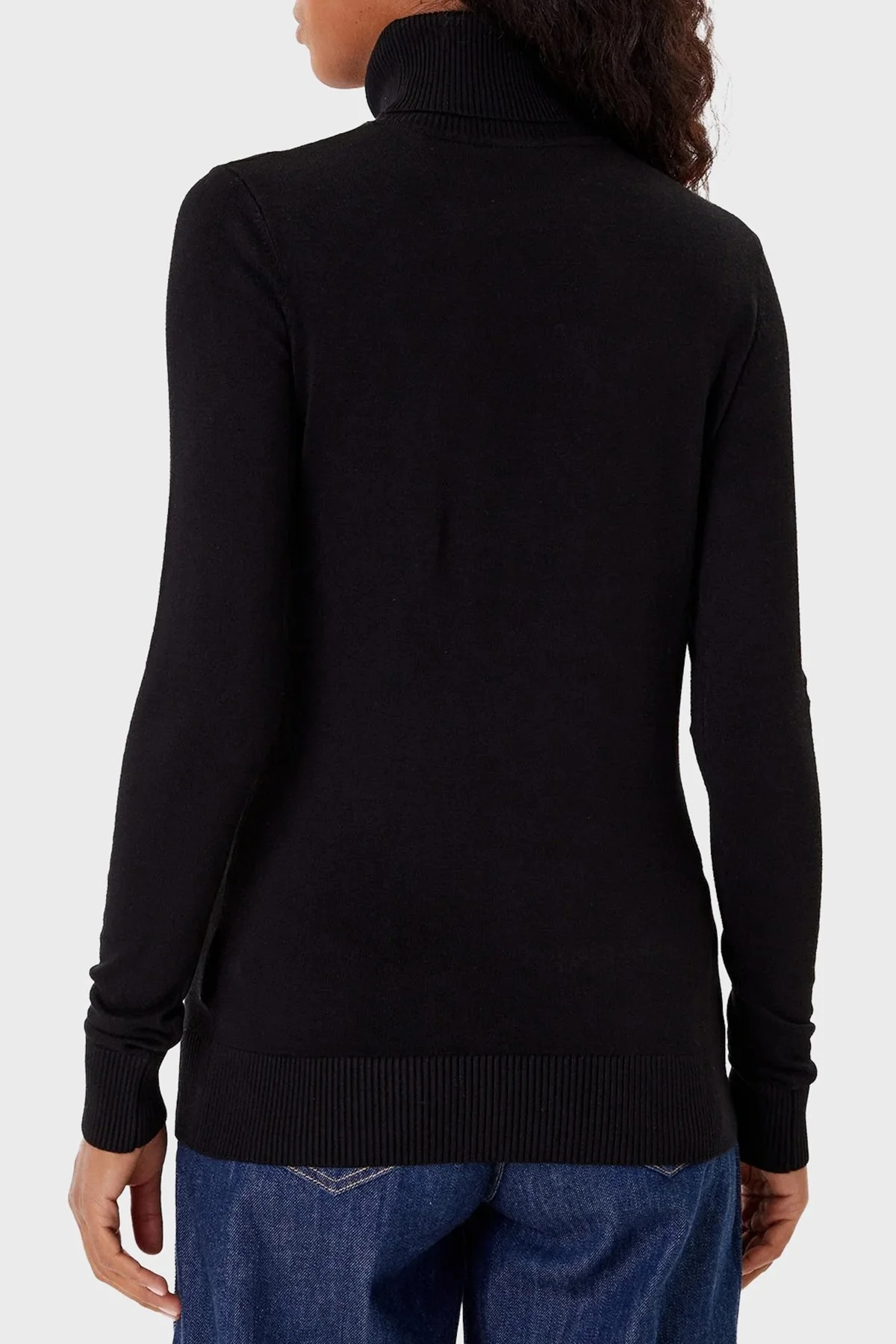 Guess Tn Melanie Taşlı Üçgen Logo Regular Fit Balıkçı Yaka W5BR39Z2NQ2 Bayan Kazak W5BR39 Z2NQ2 JBLK SİYAH - 3