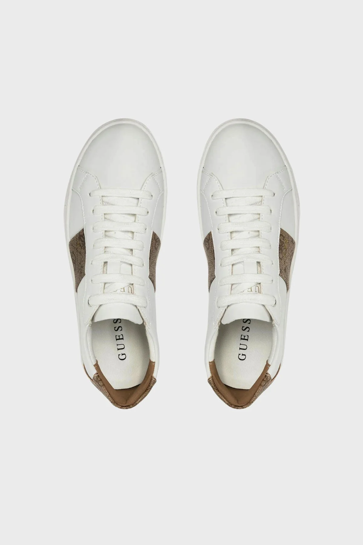 Guess Toda 4G Logolu Sneaker FL7TDOFAL12 Kadın Ayakkabı FL7TDO FAL12 WHIBR BEYAZ-KAHVE - 5