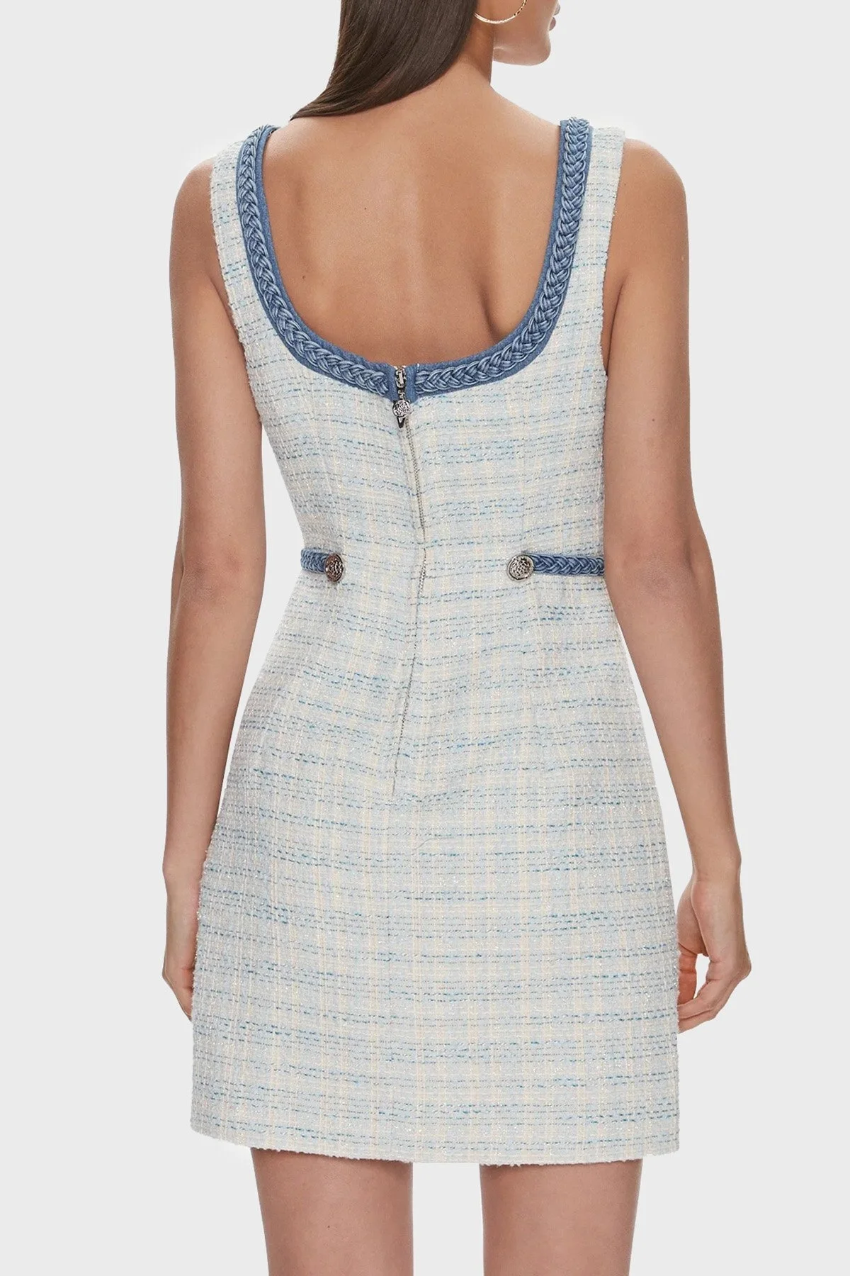 Guess Tosca Tüvit Bodycon Mini W4RK16 WFWV2 Bayan Elbise W4RK16WFWV2 FB2Y AÇIK MAVİ - 2