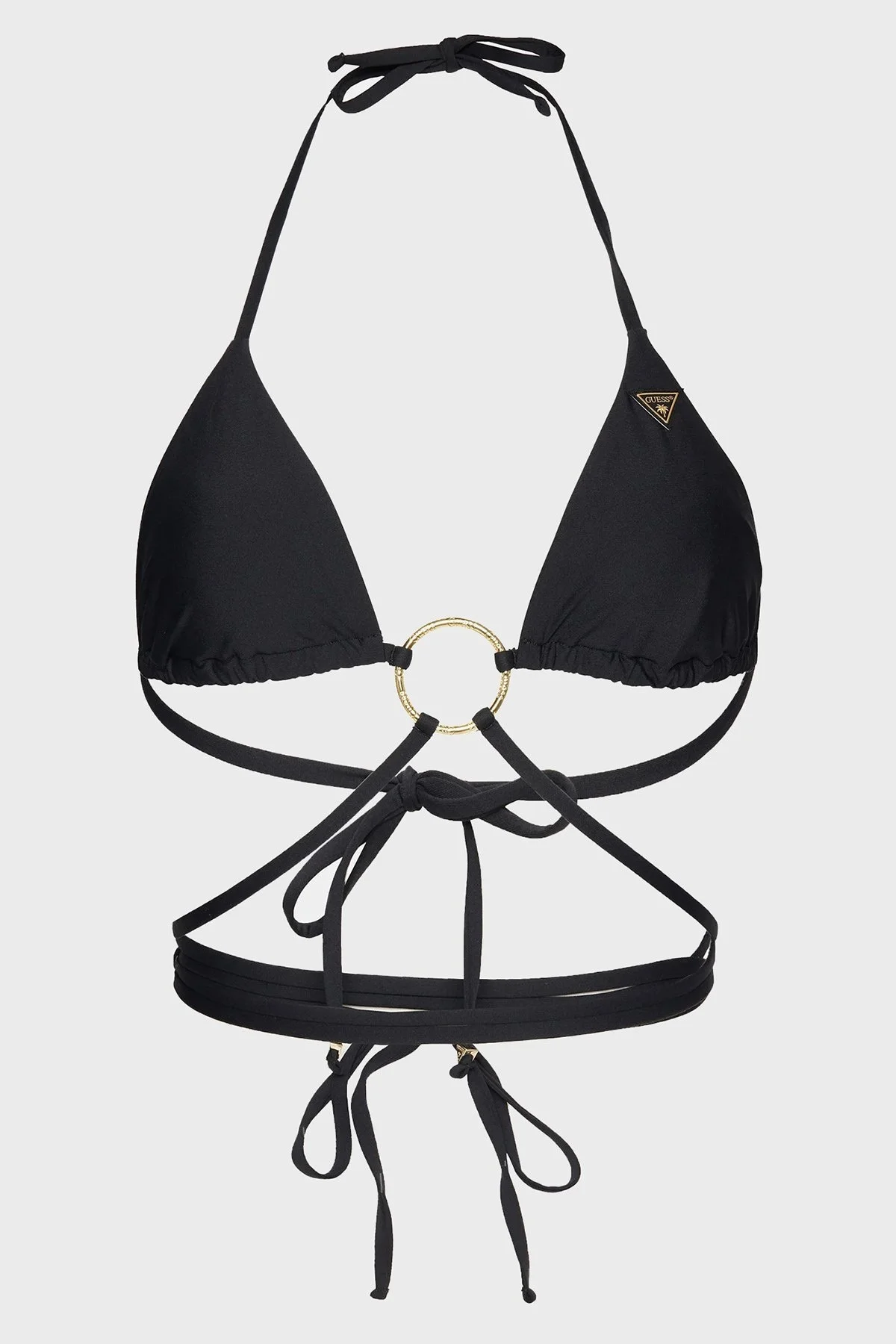 Guess Triangle Halkalı Üçgen Bağlamalı E4GJ45MC04R Bayan Bikini Üstü E4GJ45 MC04R JBLK SİYAH - 8