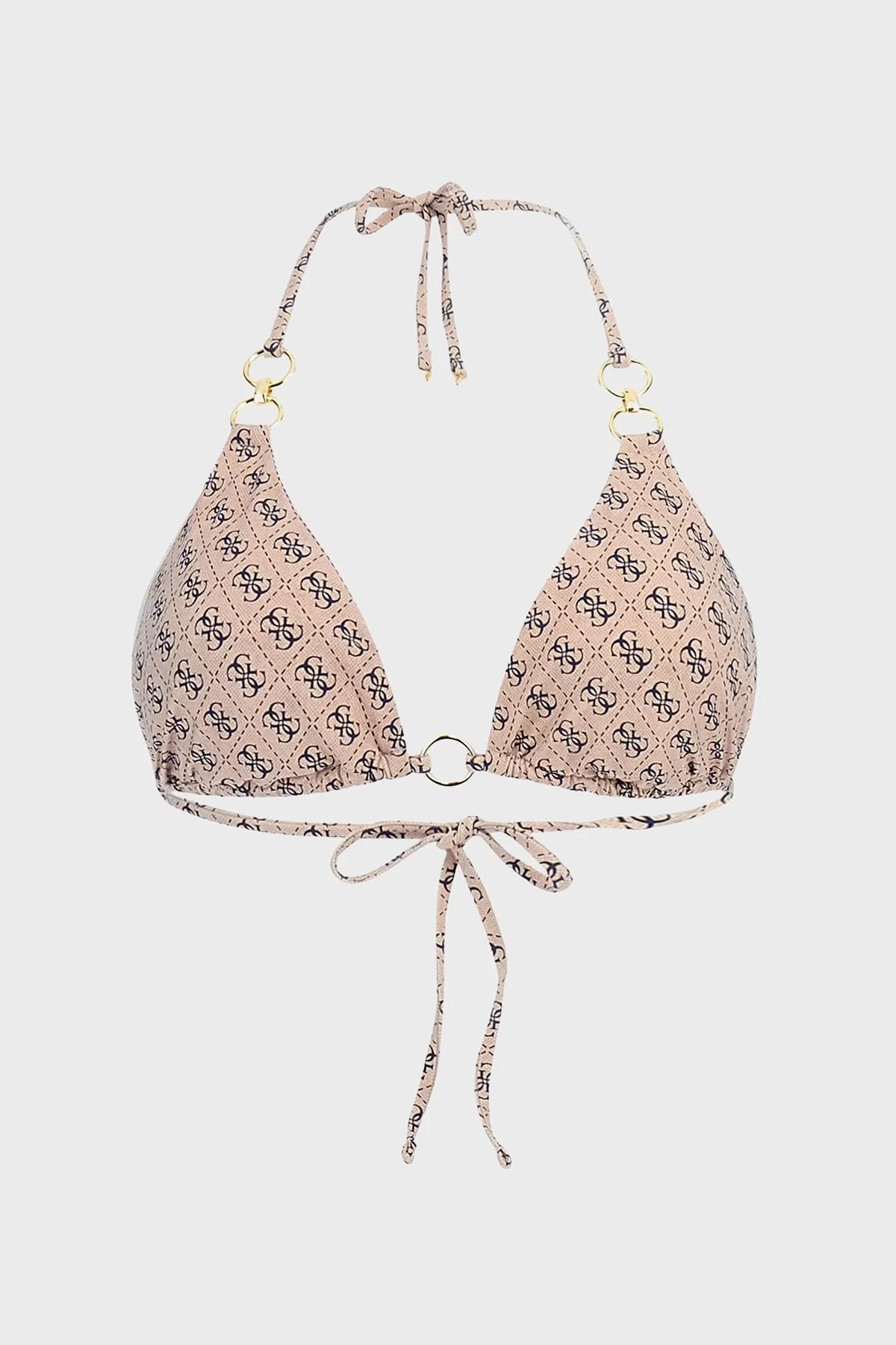 Guess Triangle Logo Baskılı Üçgen Bağlamalı E5GJ36KCRL2 Bayan Bikini Üstü E5GJ36 KCRL2 P1LT BEJ - 5