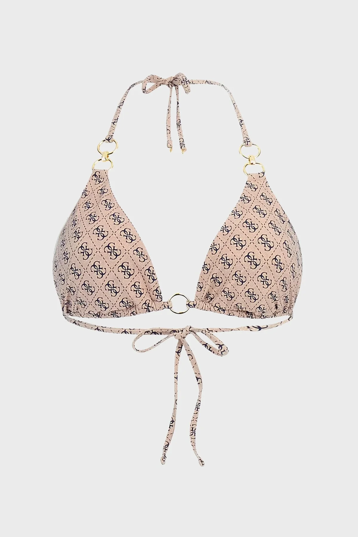 Guess Triangle Logo Baskılı Üçgen Bağlamalı E5GJ36KCRL2 Kadın Bikini Üstü E5GJ36 KCRL2 P1LT BEJ - 5
