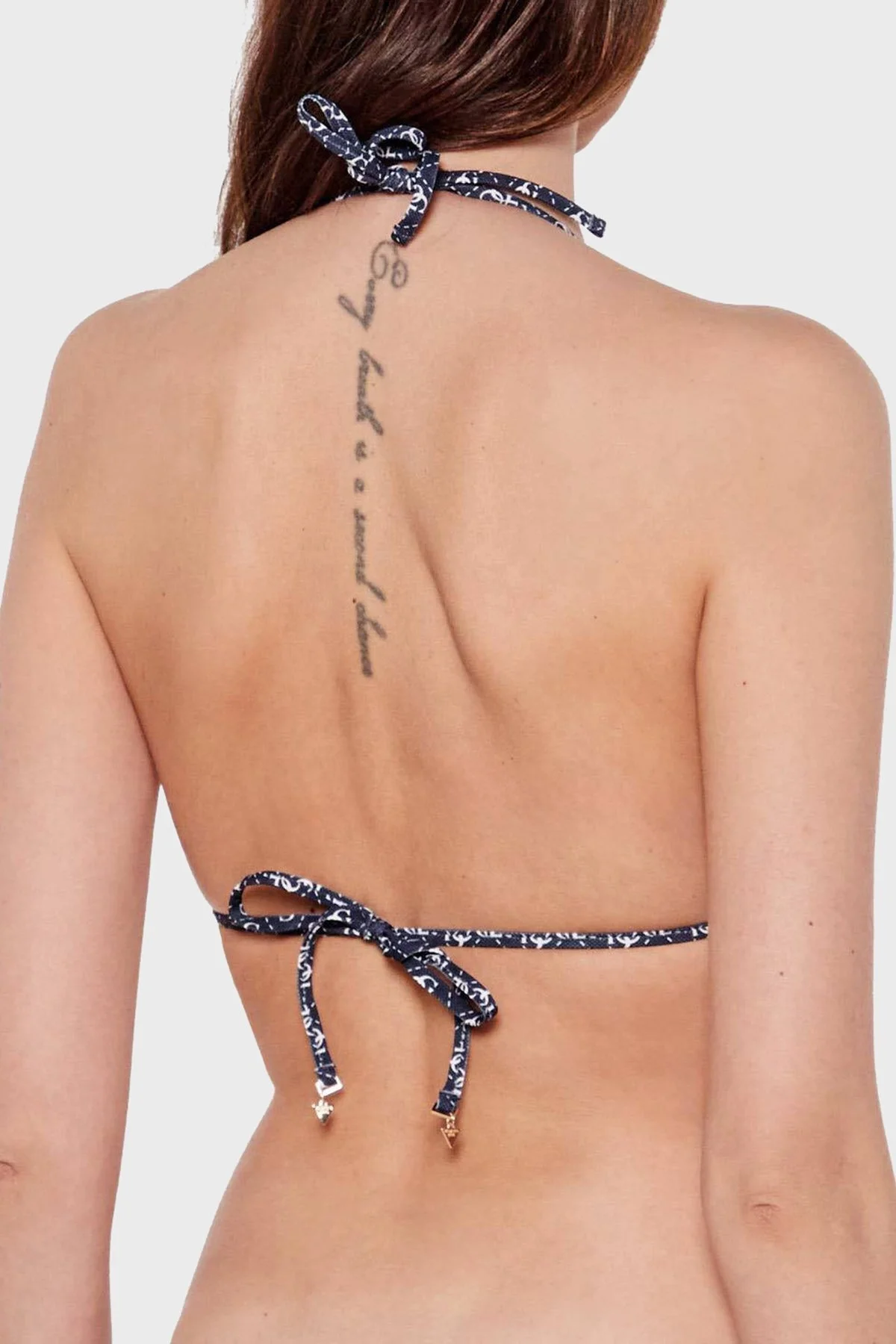 Guess Triangle Streç Logo Baskılı Üçgen Bağlamalı E5GJ36KCRL2 Bayan Bikini Üstü E5GJ36 KCRL2 P7WY LACİVERT - 2