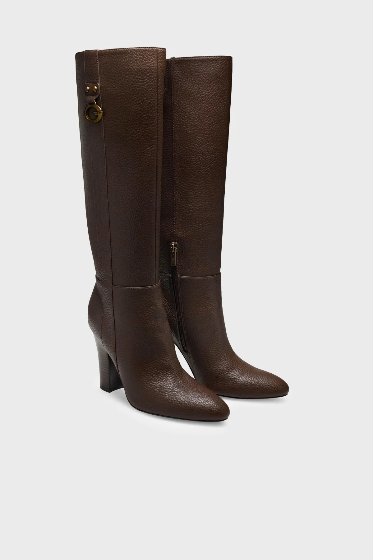 Guess Tyne Logolu Fermuarlı FLFTYNELE11 Kadın Çizme FLFTYN ELE11 DBROW Siyah-kahve - 3