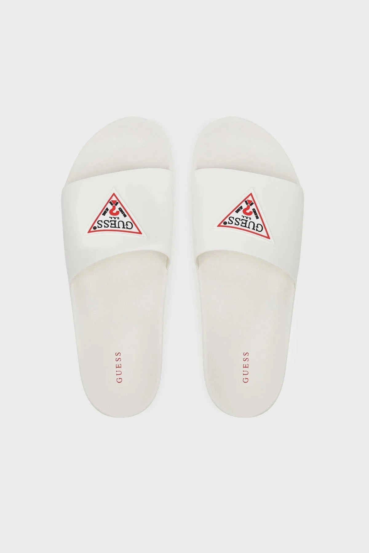 Guess Üçgen Logolu FMJTOTELL19 Erkek Terlik FMJTOT ELL19 WHITE BEYAZ - 9