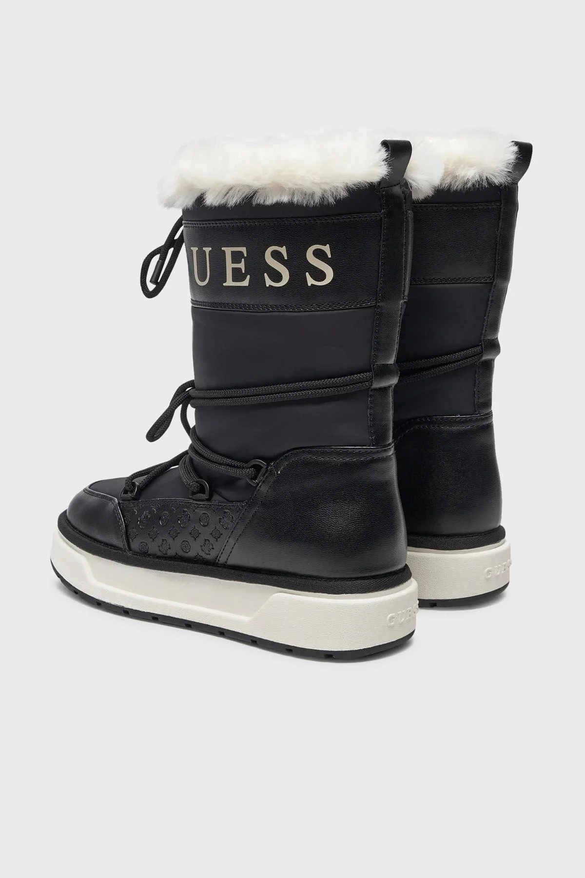 Guess Undelo Logolu Bağcıklı Yumuşak Tüylü FLFUELELE11 Bayan Kar Botu FLFUEL ELE11 BLACK SİYAH - 3