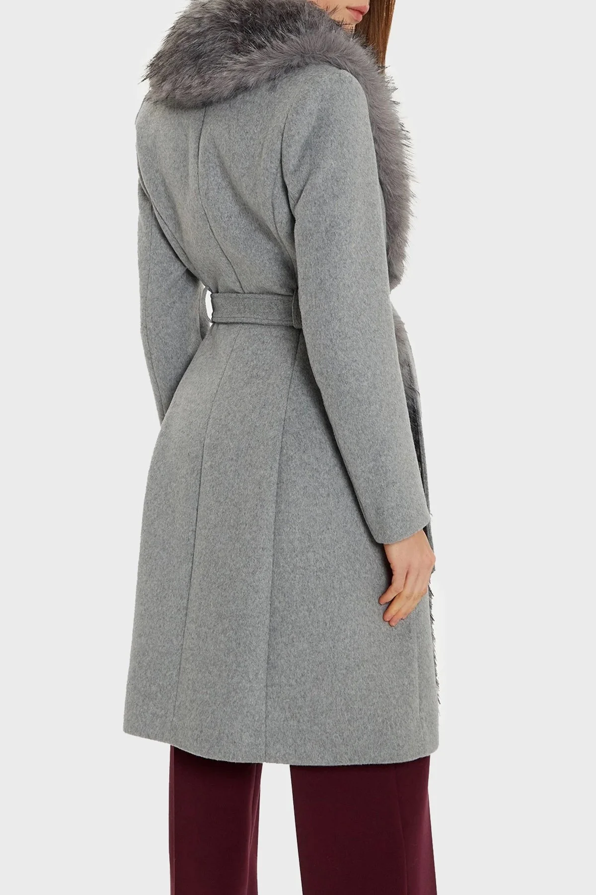 Marciano by Guess Valerie Yün Karışımlı Regular Fit Çıkarılabilir Yakalı 4BGL099957 Bayan Kaban 4BGL09 9957Z FJ5A GRİ - 3