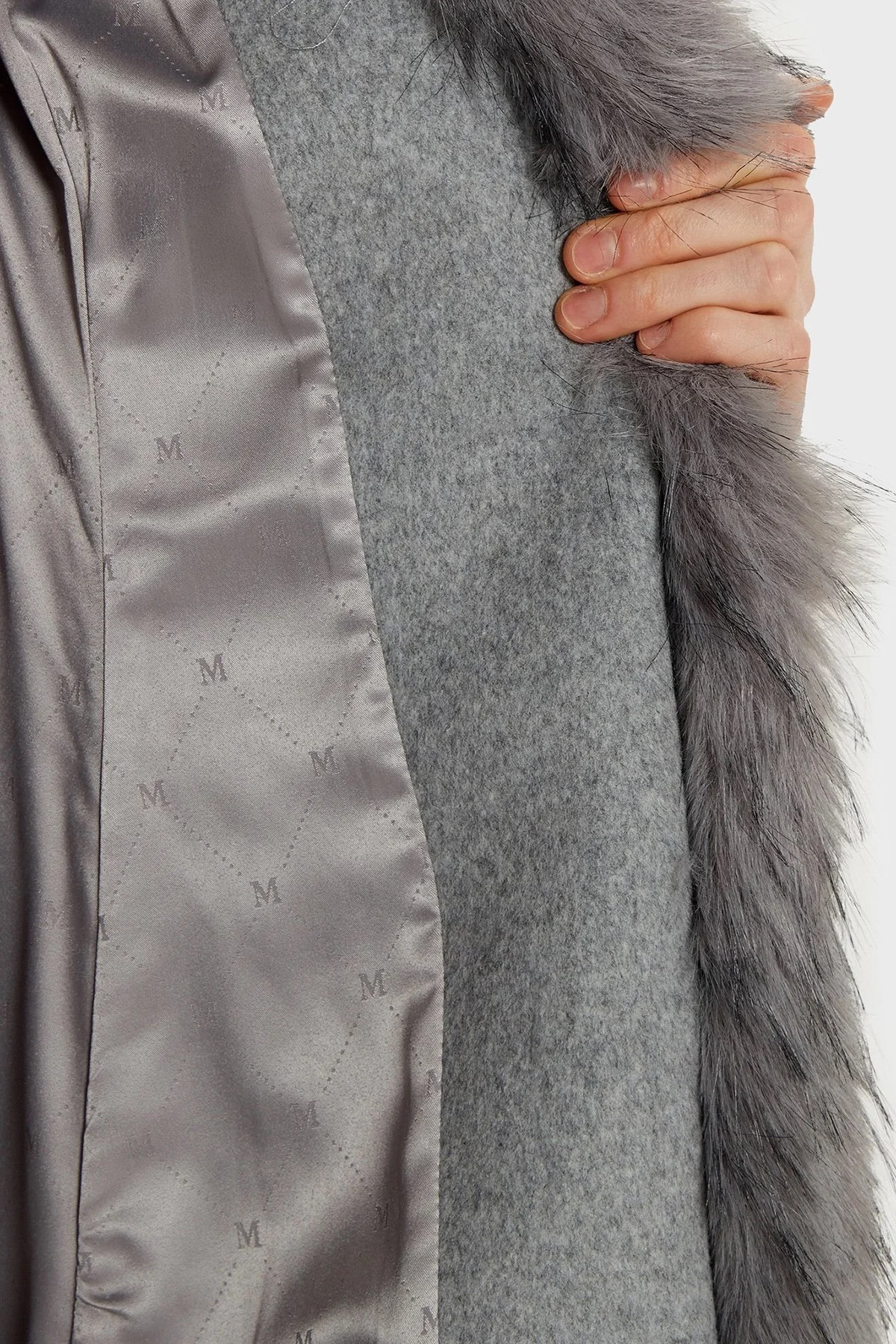 Marciano by Guess Valerie Yün Karışımlı Regular Fit Çıkarılabilir Yakalı 4BGL099957 Bayan Kaban 4BGL09 9957Z FJ5A GRİ - 6