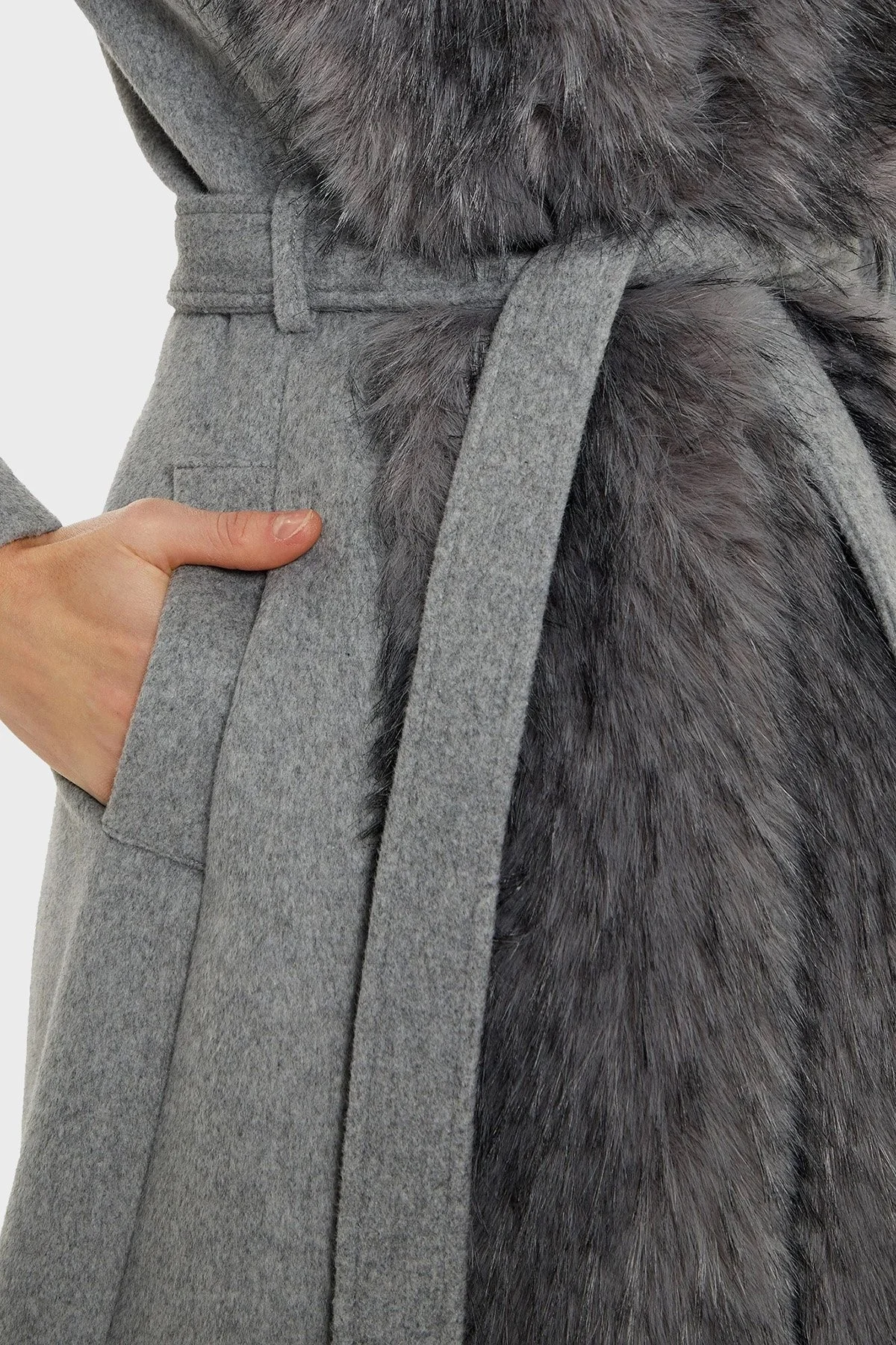 Marciano by Guess Valerie Yün Karışımlı Regular Fit Çıkarılabilir Yakalı 4BGL099957 Bayan Kaban 4BGL09 9957Z FJ5A GRİ - 7