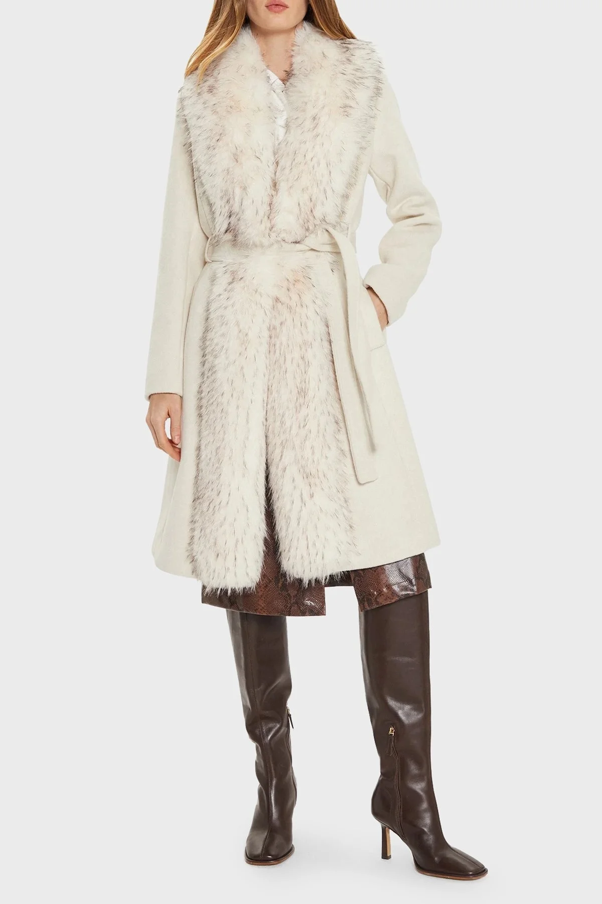 Marciano by Guess Valerie Yün Karışımlı Regular Fit Çıkarılabilir Yakalı 4BGL099957Z Bayan Kaban 4BGL09 9957Z F0DD EKRU - 7