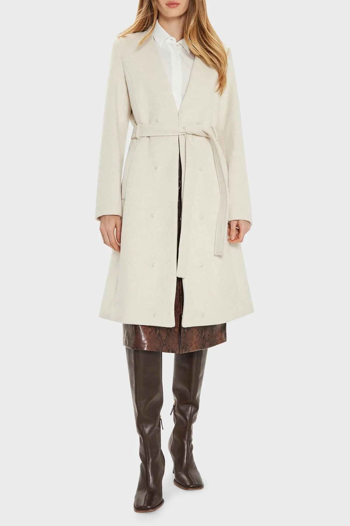 Marciano by Guess Valerie Yün Karışımlı Regular Fit Çıkarılabilir Yakalı 4BGL099957Z Bayan Kaban 4BGL09 9957Z F0DD EKRU - 10