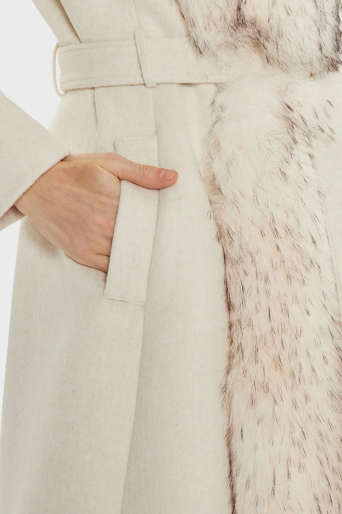 Marciano by Guess Valerie Yün Karışımlı Regular Fit Çıkarılabilir Yakalı 4BGL099957Z Bayan Kaban 4BGL09 9957Z F0DD EKRU - 11