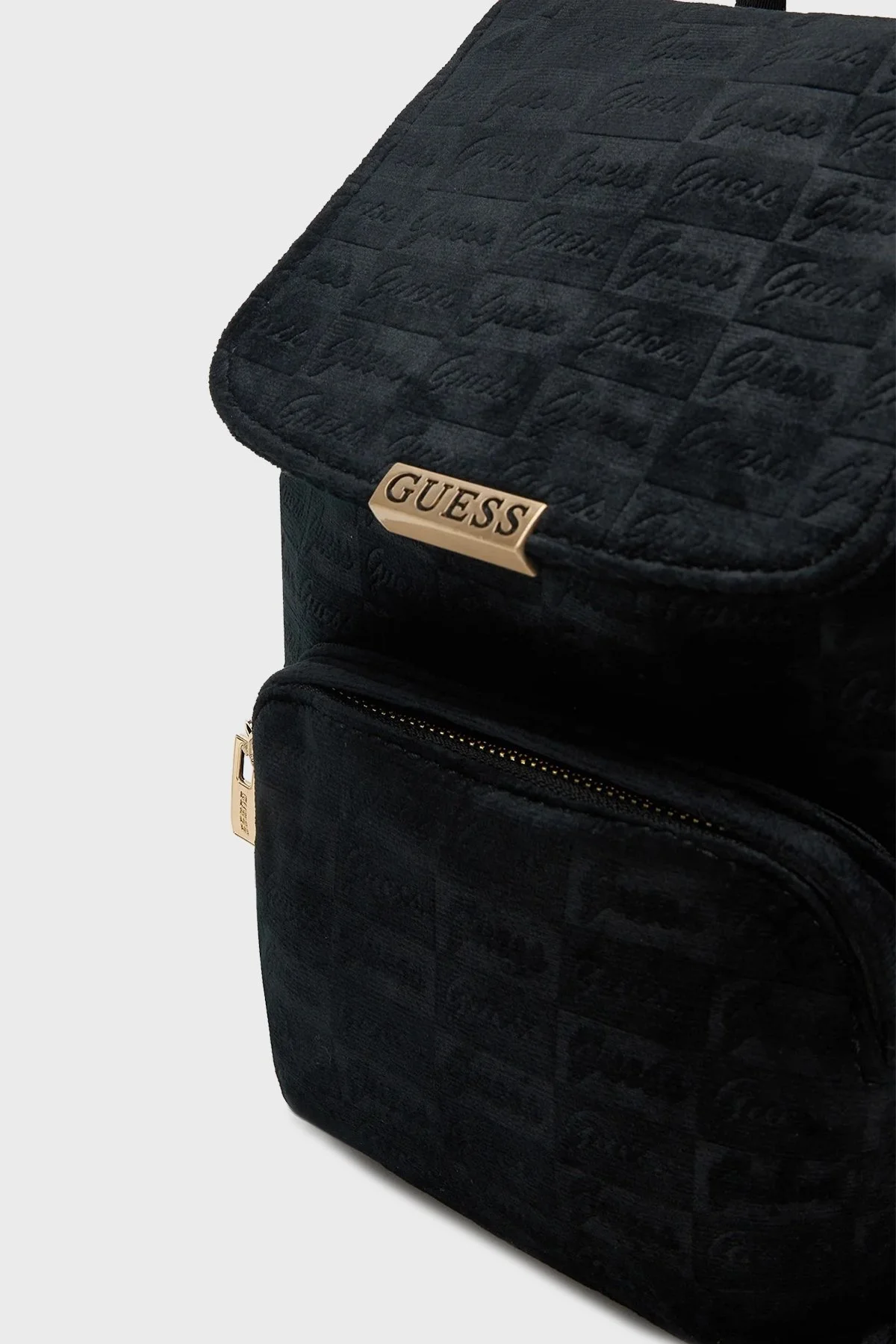 Guess Velvet Logolu Omuz Askılı V5BZ11WF800 Bayan Sırt Çantası V5BZ11 WF800 JBLK SİYAH - 4