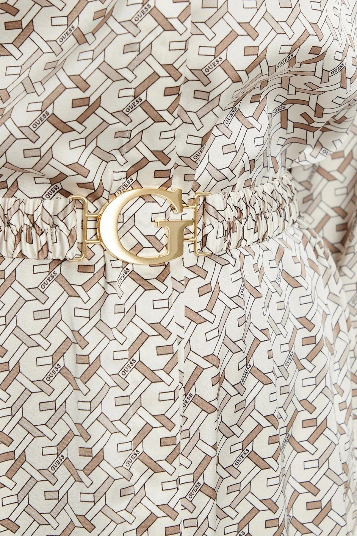 Guess Veronica Desenli Regular Fit Mini W5RK40WF1T2 Bayan Elbise W5RK40 WF1T2 P1KZ BEJ - 9