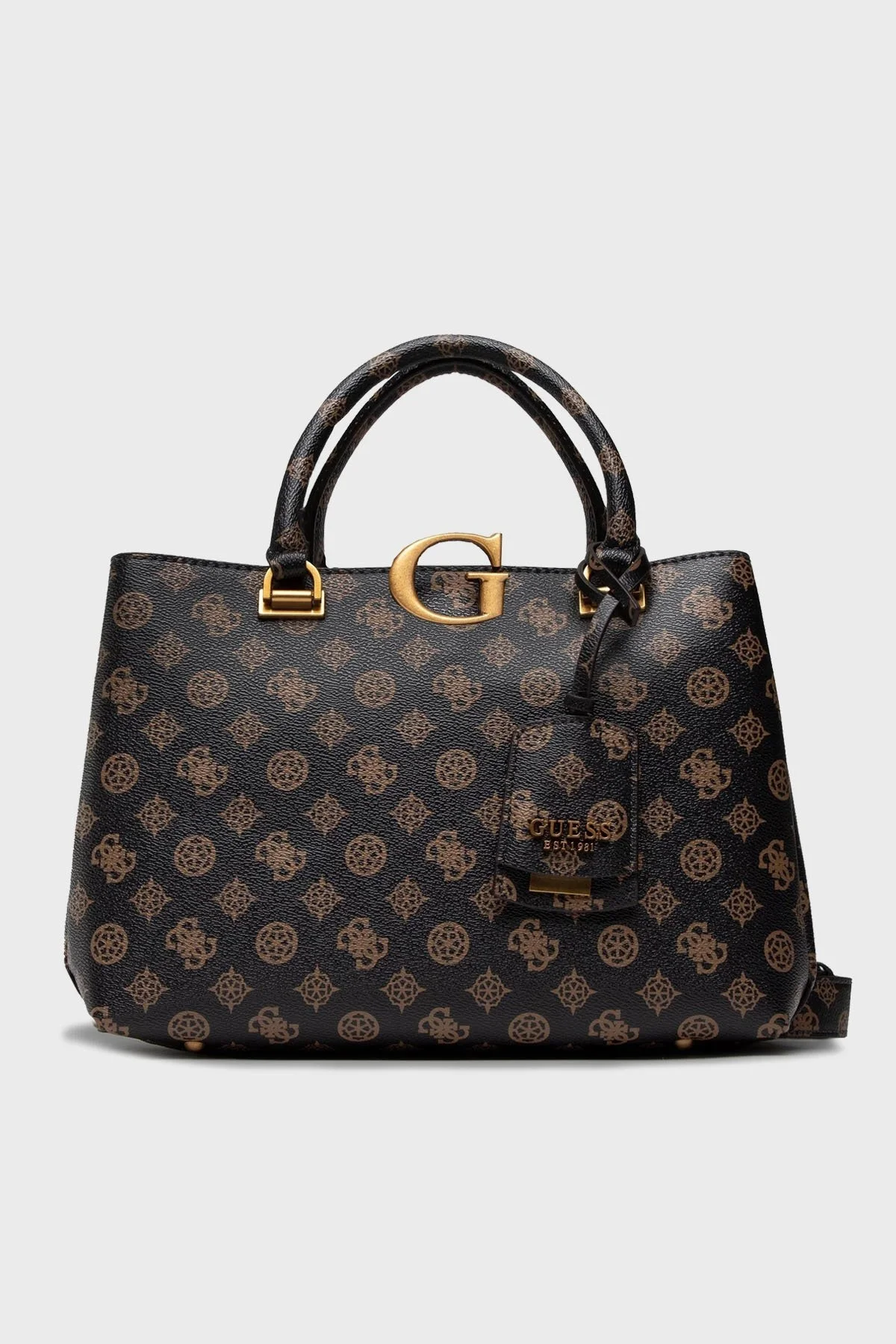 Guess Vibe Logolu Çıkarılabilir Uzatma Askılı Bayan Çanta HWPB8658060 MLO KAHVE - 1
