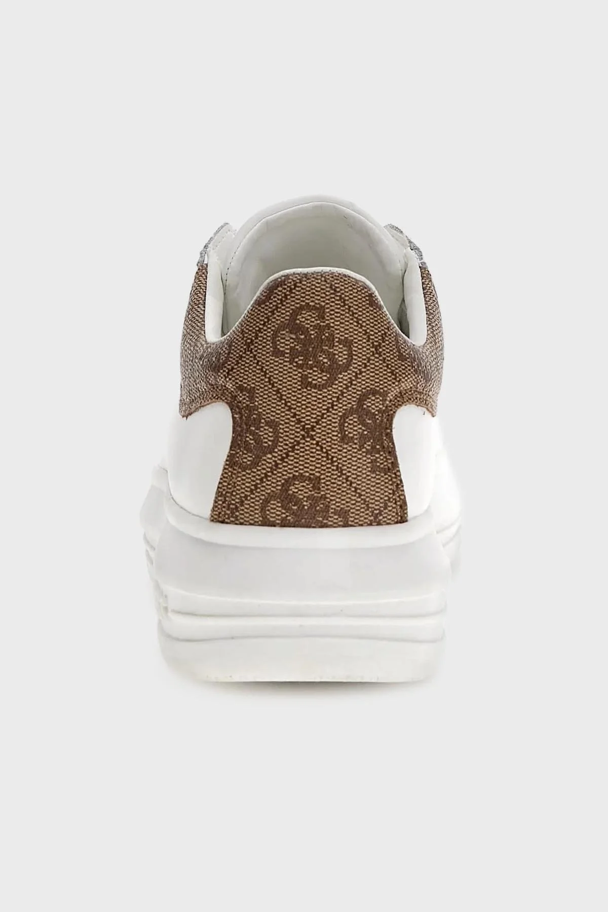 Guess Vibo Deri Sneaker Bayan Ayakkabı FL7VIB LEA12 WHIBR BEYAZ-KAHVE - 2