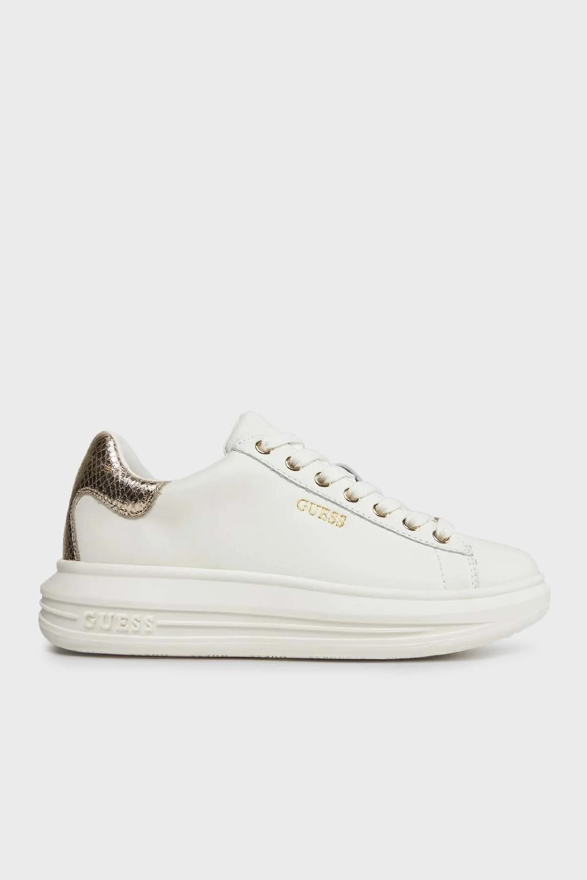 Guess Vibo Logolu Hakiki Deri Sneaker FL8VIB LEA12 Bayan Ayakkabı FL8VIBLEA12 WHIGO BEYAZ - 1