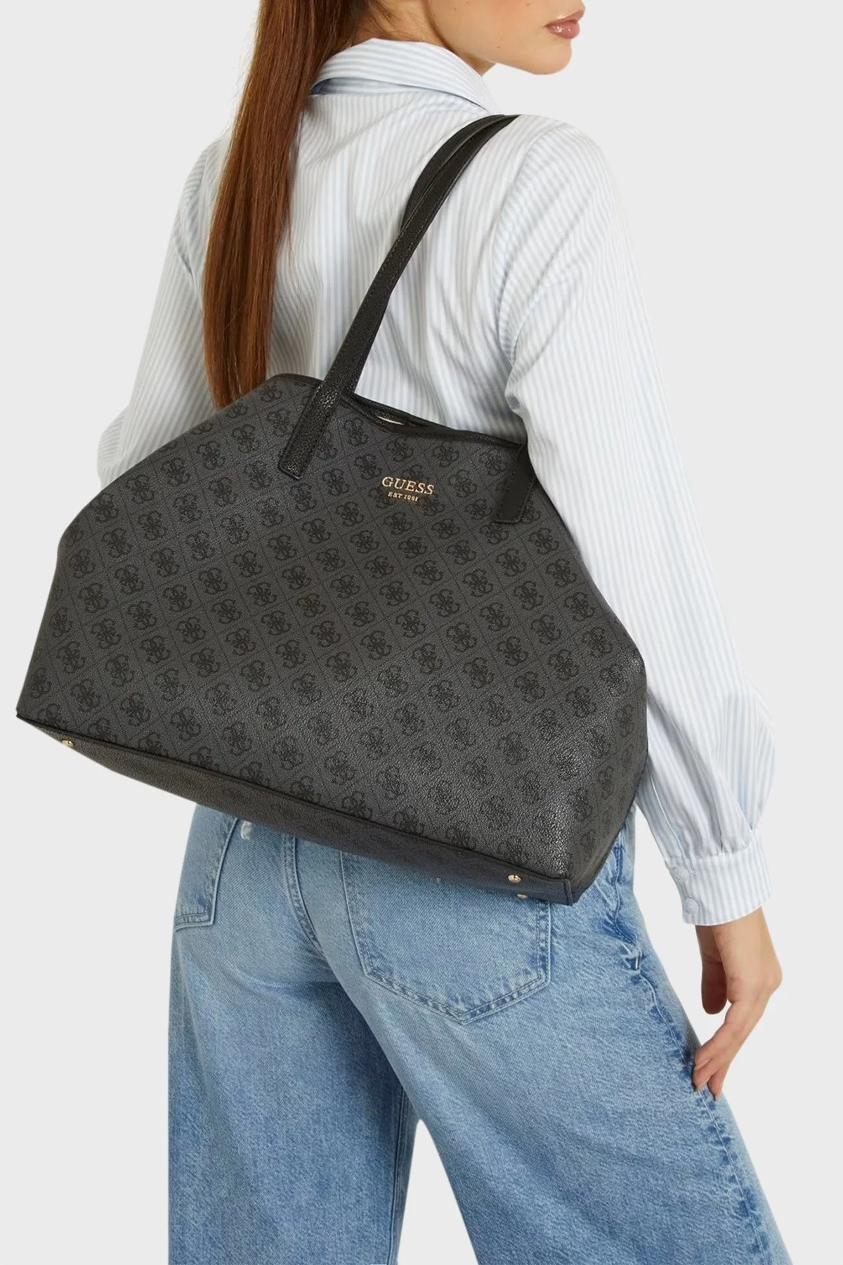 Guess Vikky Logolu Çıkarılabilir İç Bölmeli Shopper HWSG6995290 Bayan Çanta HWSG6995290 COA ANTRASİT - 2