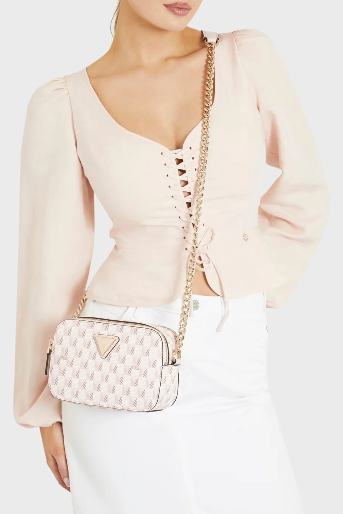 Guess Vikky Zincir Askılı HWJT9318140 Bayan Çanta HWJT9318140 LPO PUDRA - 2